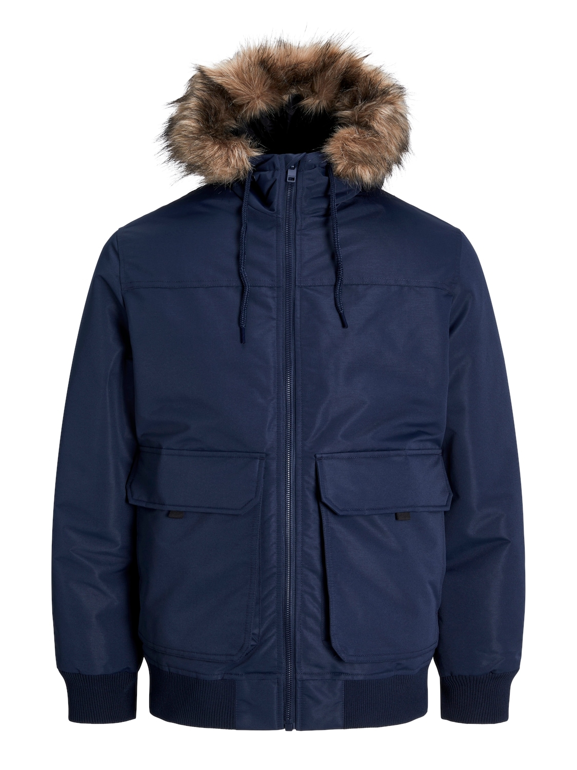 Jack & Jones Bomberjacke »JJCONSTRUCT FAUX FUR BOMBER«, mit Kapuze, Kapuze mit abnehmbarem...