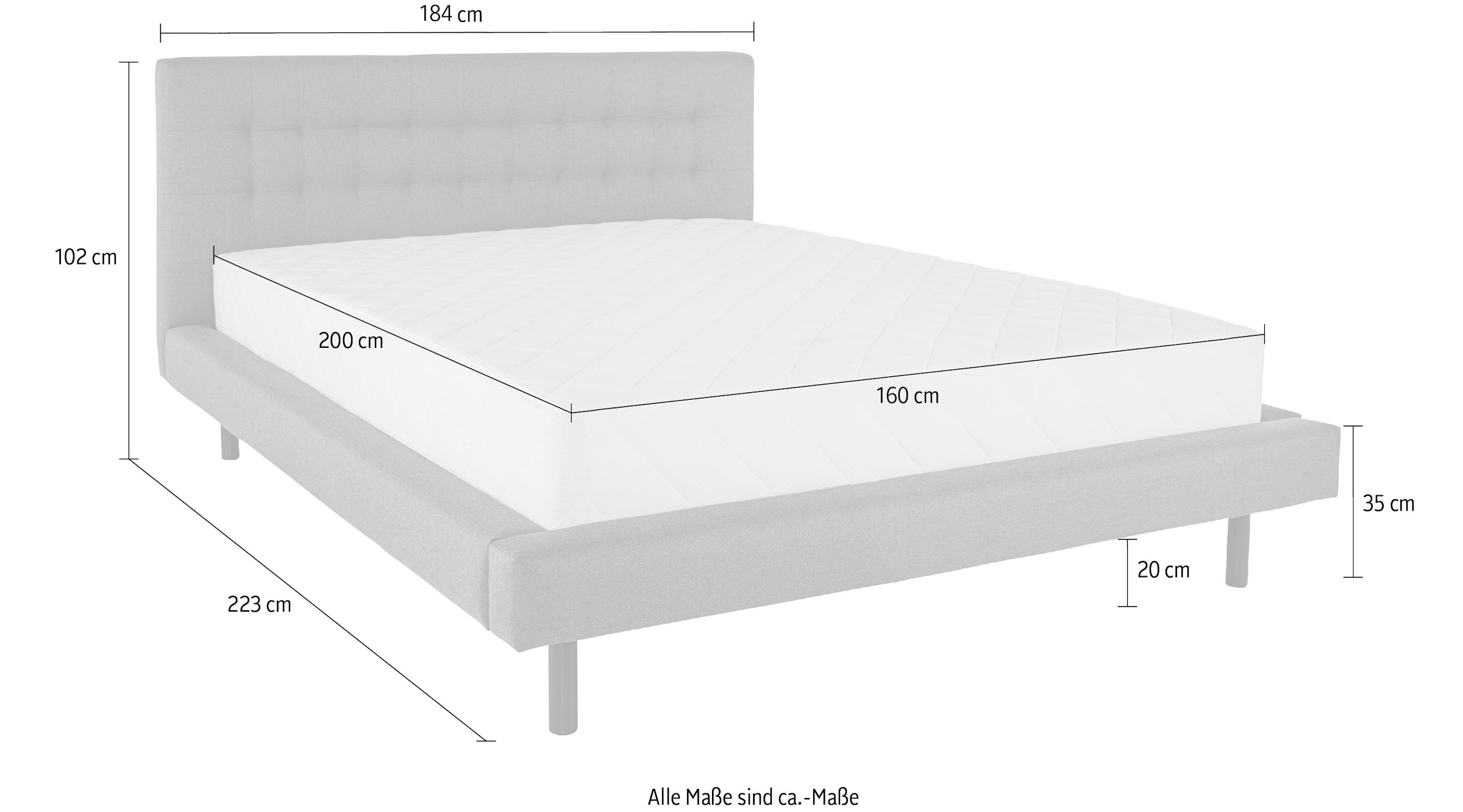 andas Polsterbett »Tobjörn«, Mit breitem Futon-Rahmen