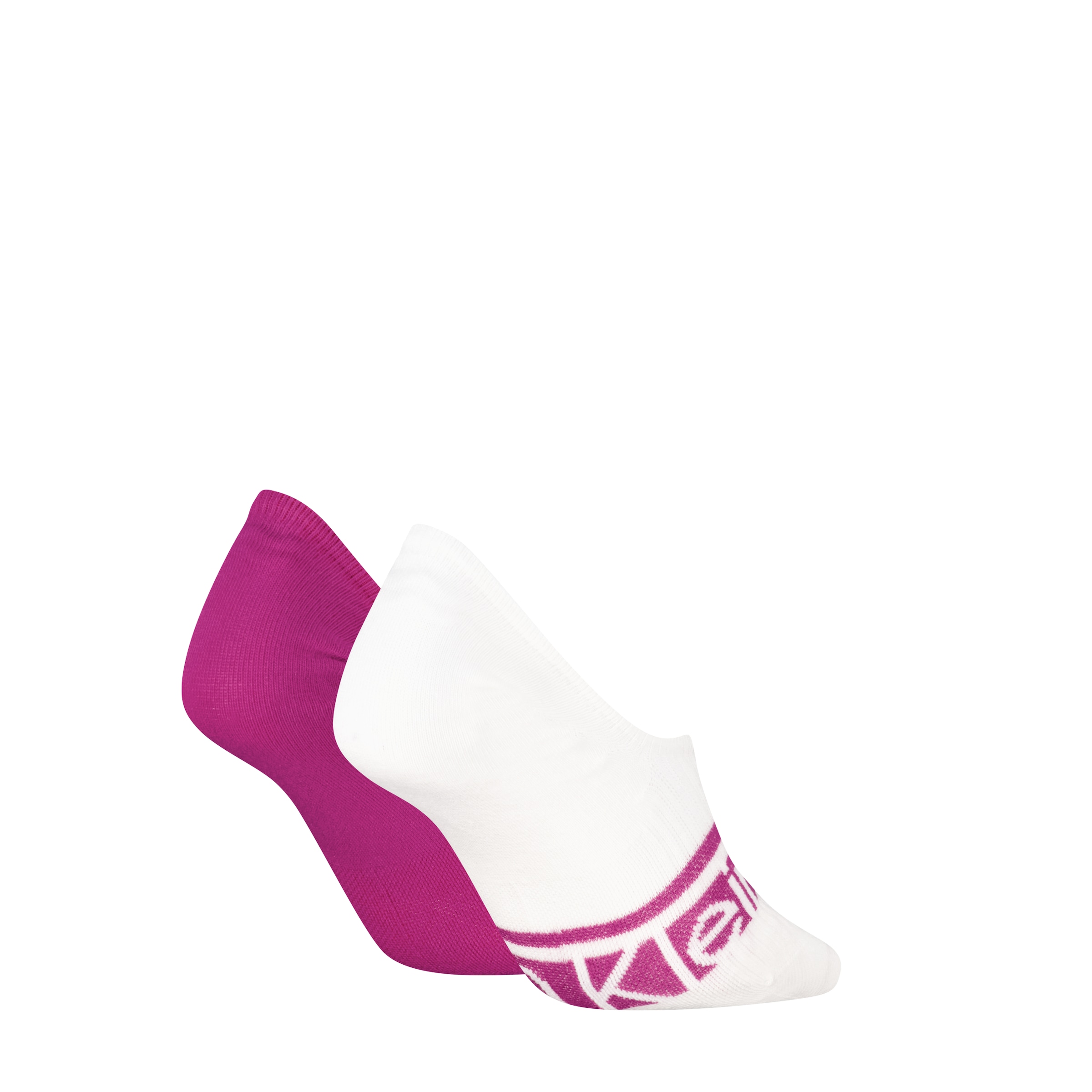 Calvin Klein Chaussons »CK WOMEN FOOTIE HC LOGO STRIPE« 2 paires,  picots antidérapants au talon, mélange coton