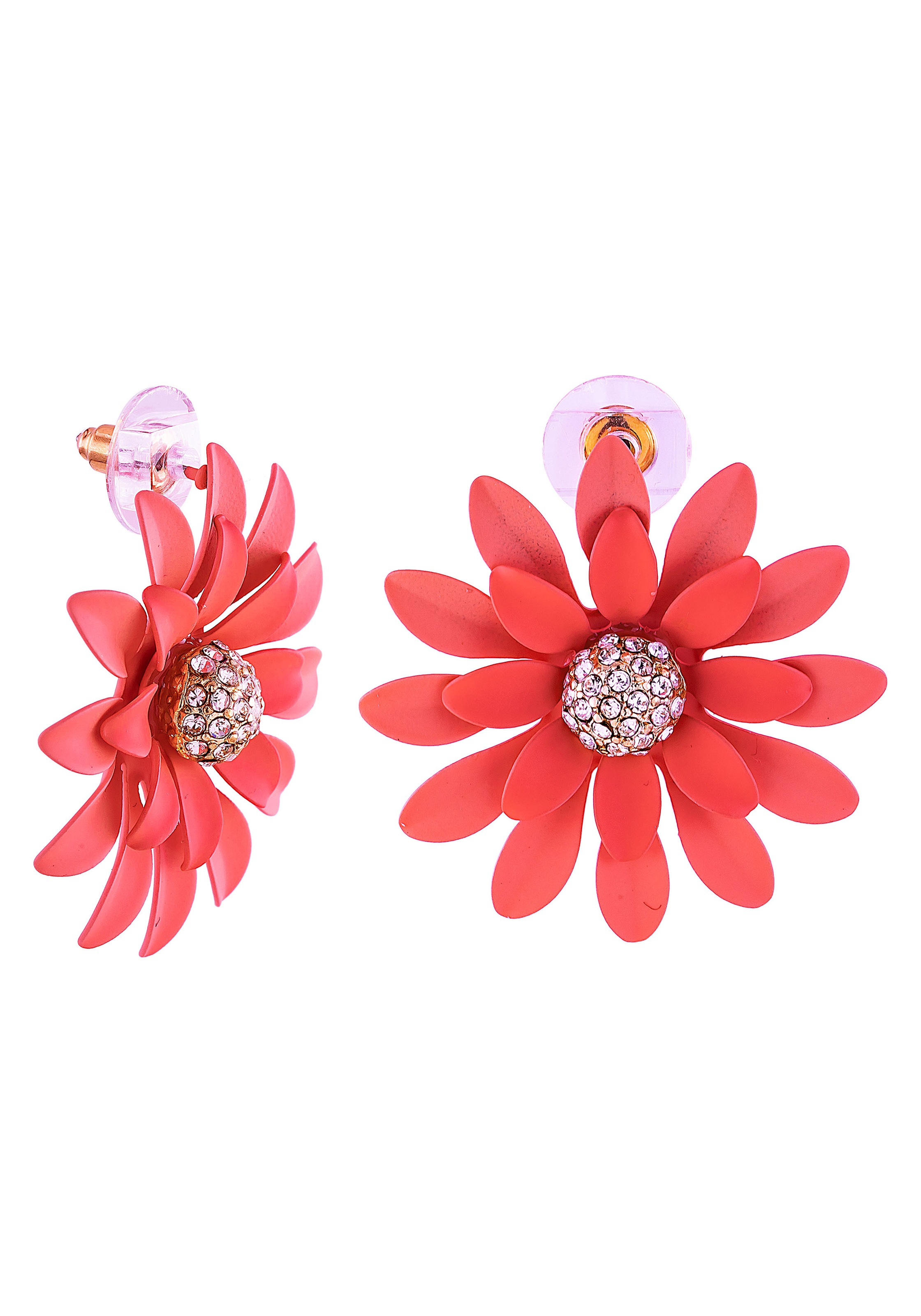 Image of J.Jayz Paar Ohrstecker »Blumenohrstecker rosa in 3D«, mit Glassteinen bei Ackermann Versand Schweiz