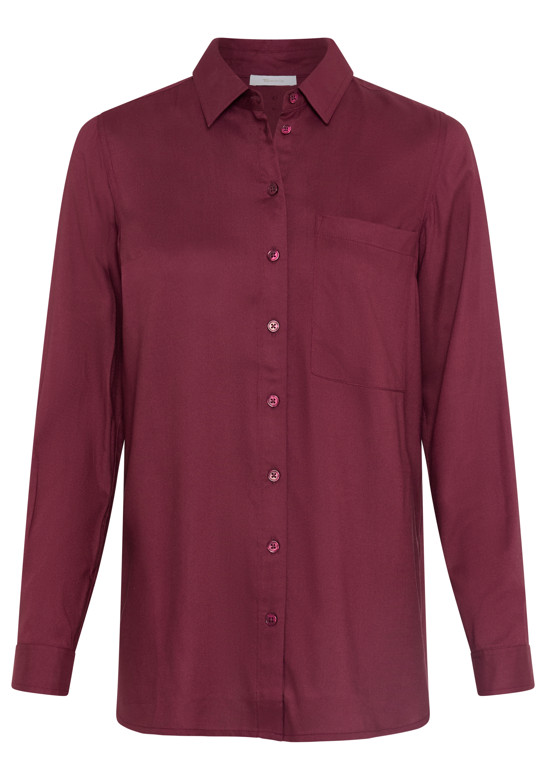 Tamaris Blouse chemise »mit lockerem Schnitt, aus fliessender Viskose-Qualität« style oversize avec poche