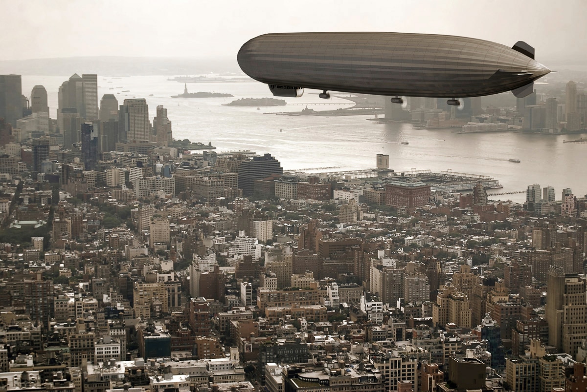 Image of Papermoon Fototapete "Zeppelin über New York"