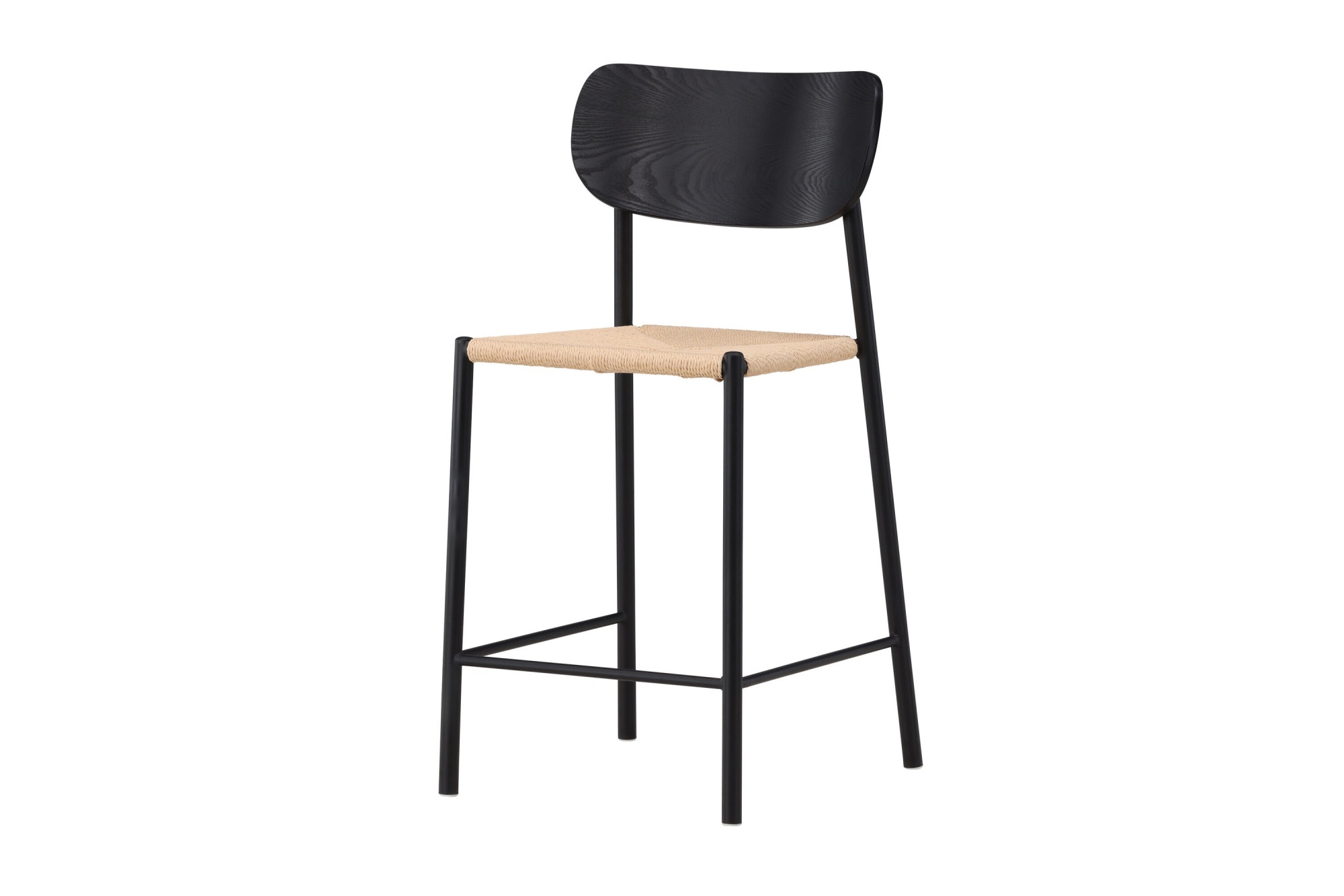 Venture Home Barhocker »Polly, Barhocker mit Rückenlehne und geflochtenem Seilsitz, 120 kg« 1 Stk. tlg. Tresenstuhl, Rattan, Stahlrahmen, geflochtenes Seil, hell