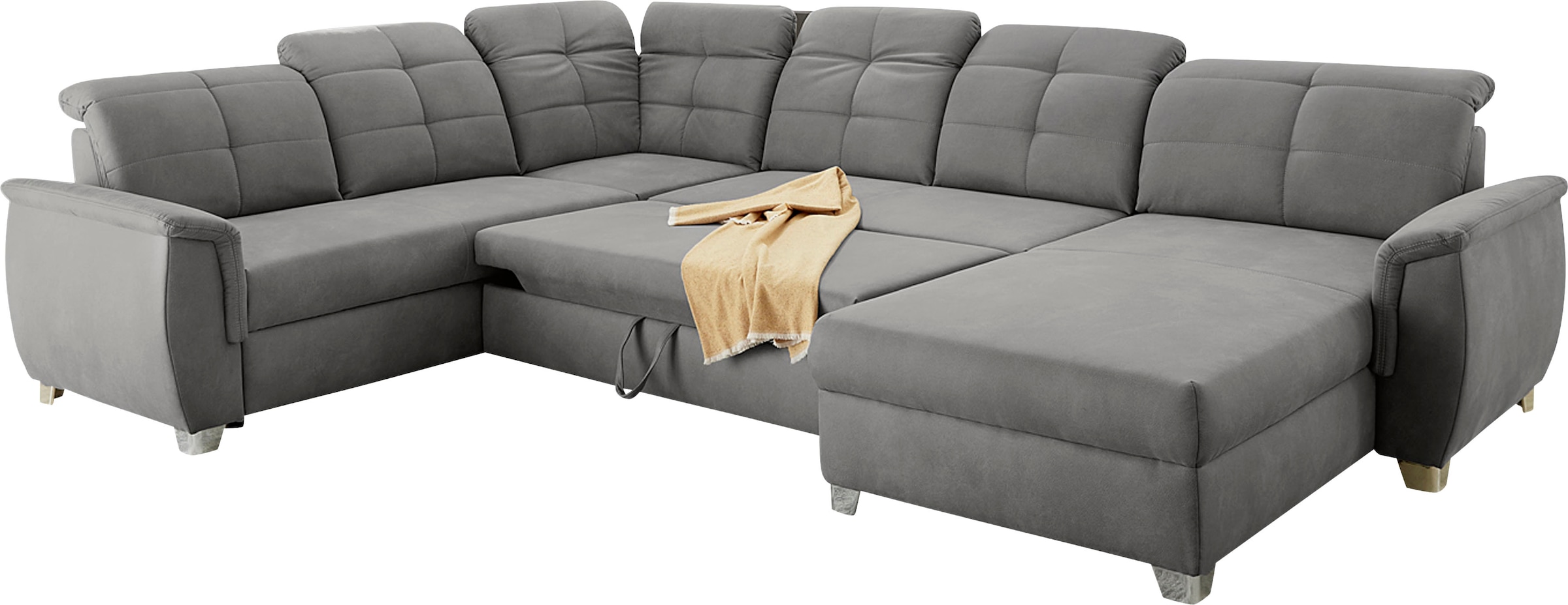 Jockenhöfer Gruppe Wohnlandschaft »Livorno U-Form«, mit 7 individuell verstellbaren Kopfteilen, Bett- und Relaxfunktion