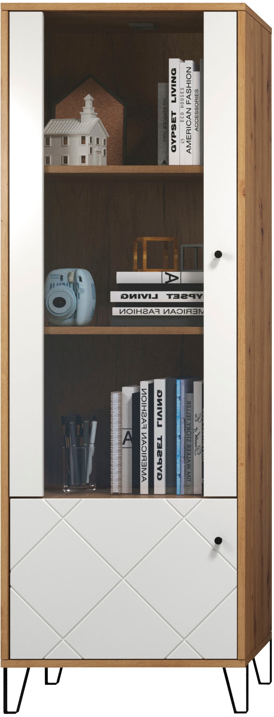 Home affaire Standvitrine »Tarragona« Standvitrine mit 2 Türen - (B/T/H) 63/40/172 cm