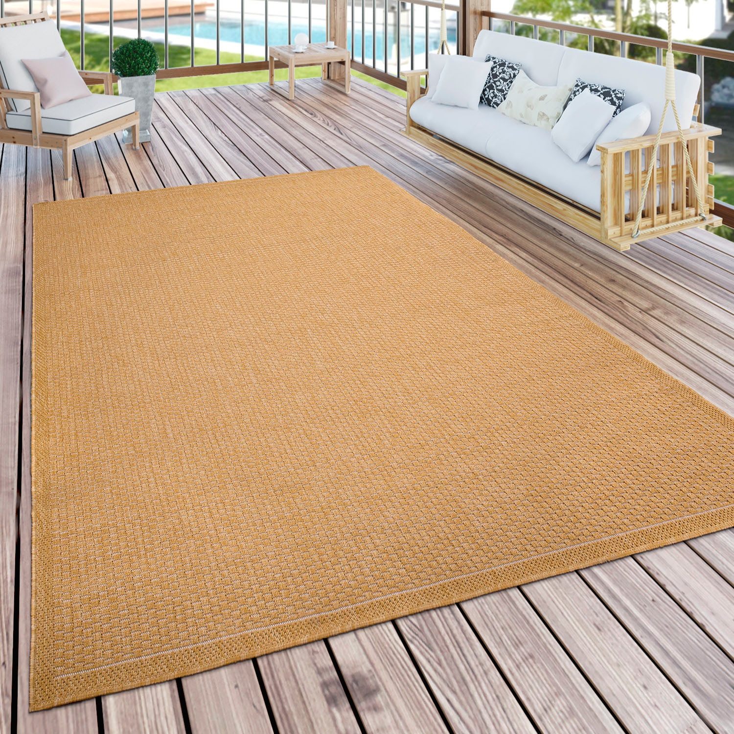 Paco Home Teppich »Timber 125«, Outdoor jetzt Sisal kaufen Flachgewebe, In- rund, Optik, und Wohnzimmer geeignet