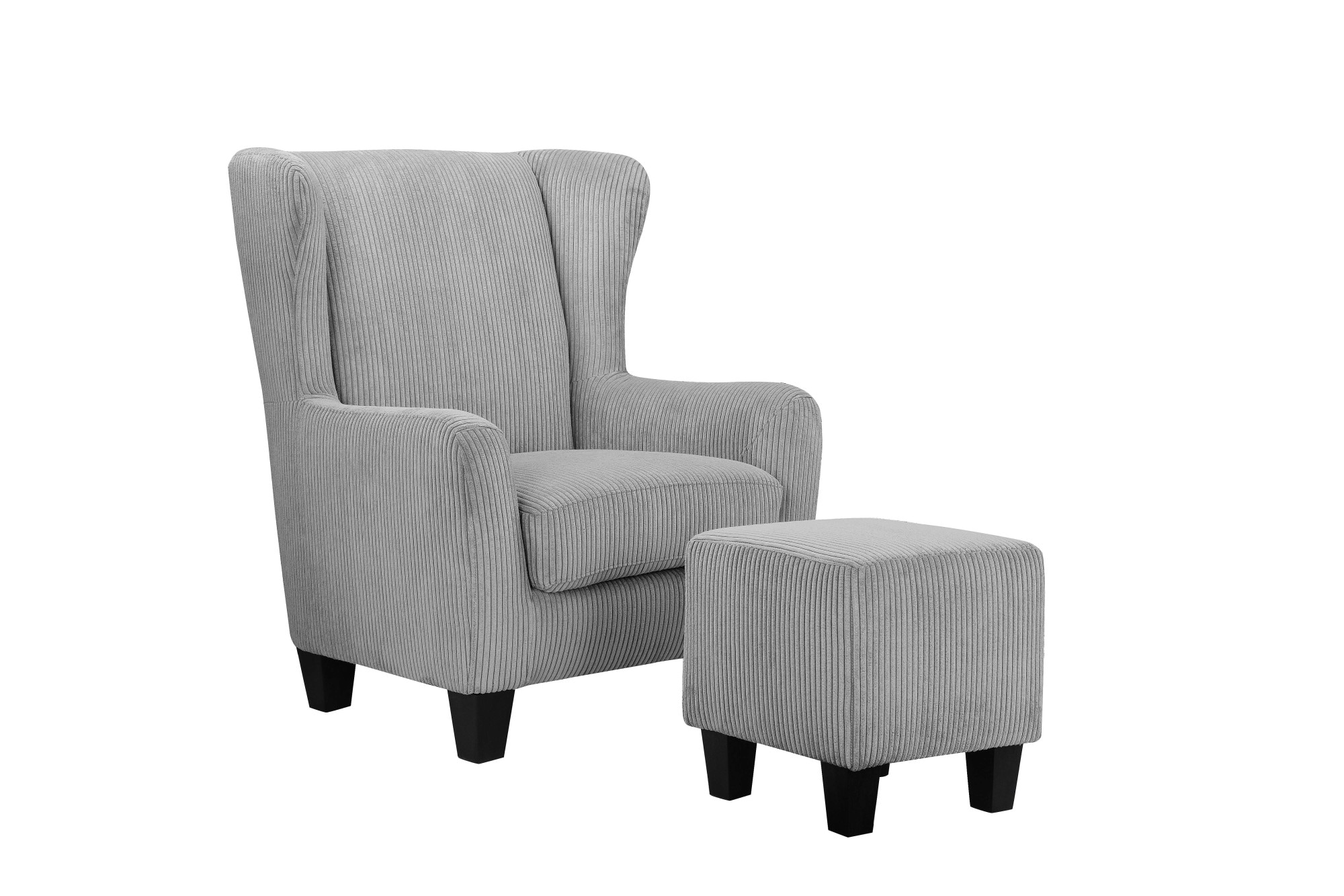 Home affaire Ohrensessel »Chilly, Sessel mit Hocker und Federkern-Polsterung,«, (Set, 2 St., bestehend aus Sessel und Hocker), in Cord und Microfaser-Bezug, Unser Dauertiefpreis