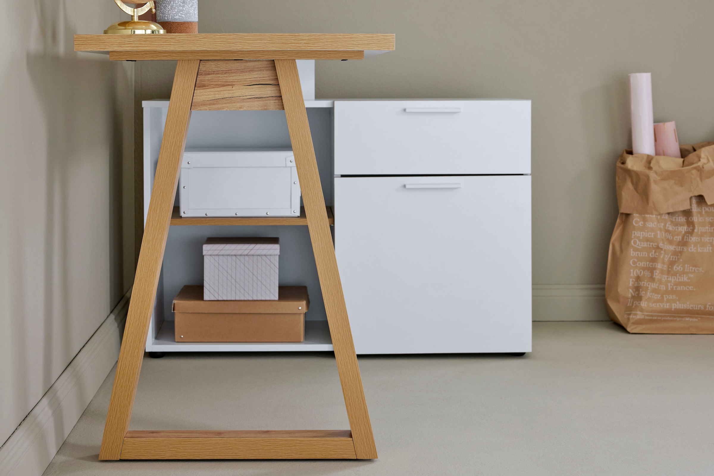 Jahnke Eckschreibtisch »CLUB C 130 E« Eckschreibtisch, wechselseitig montierbar, Breite 130 cm