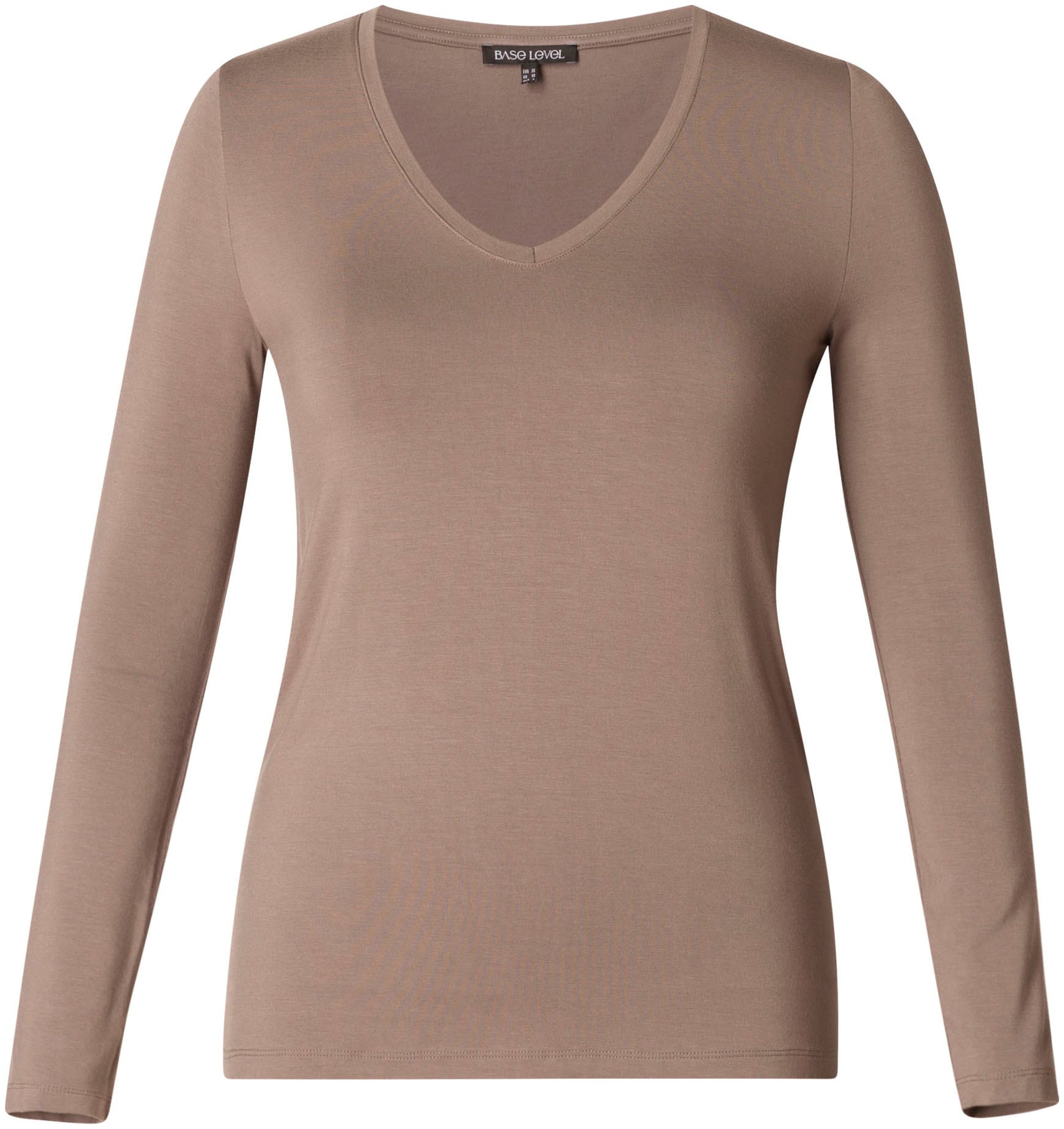 Base Level Curvy Langarmshirt, mit V-Ausschnitt