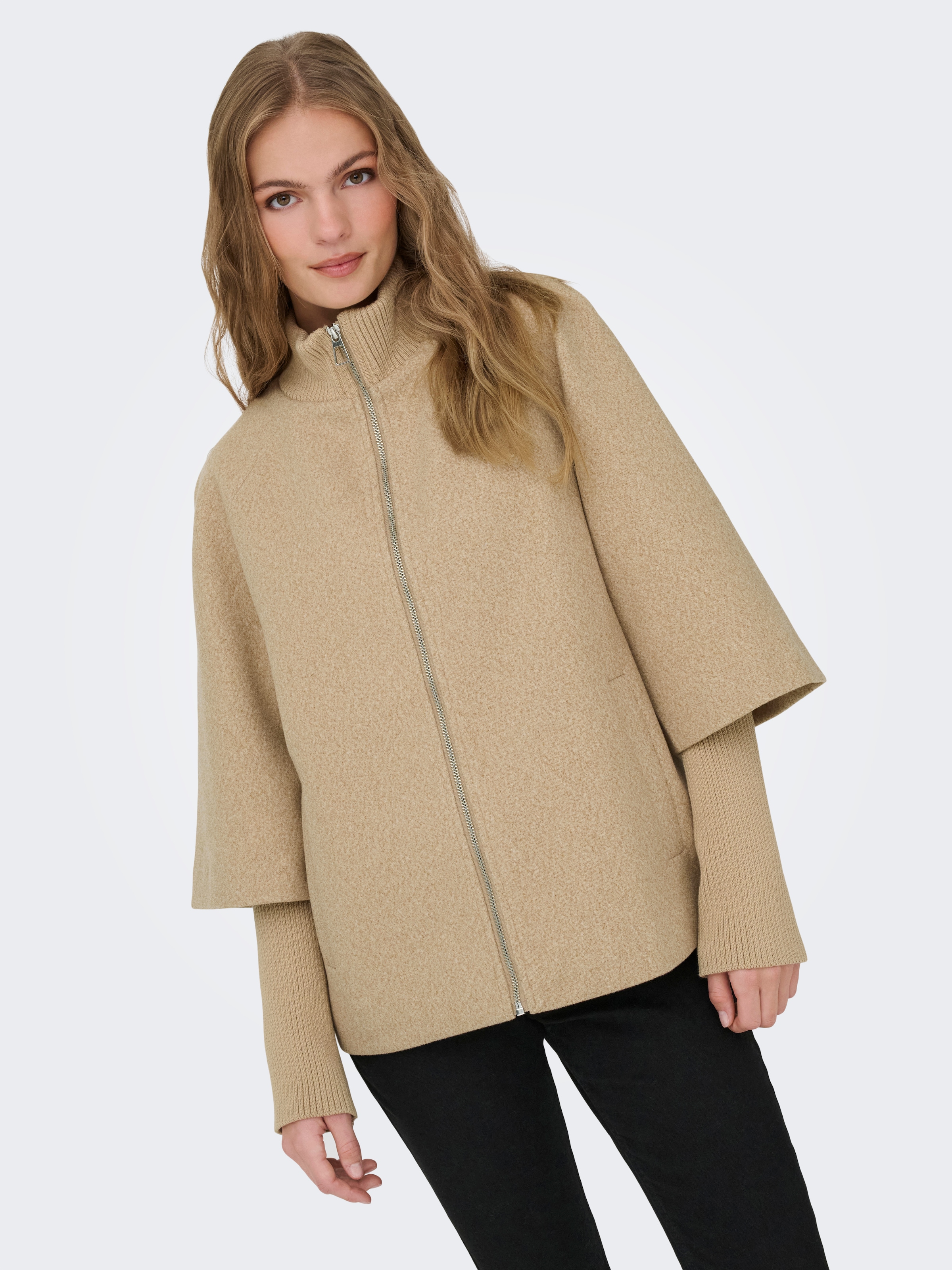 JDY Kurzjacke »JDYMEMORY RIB SHORT JACKET OTW NOOS« Kunstfaser