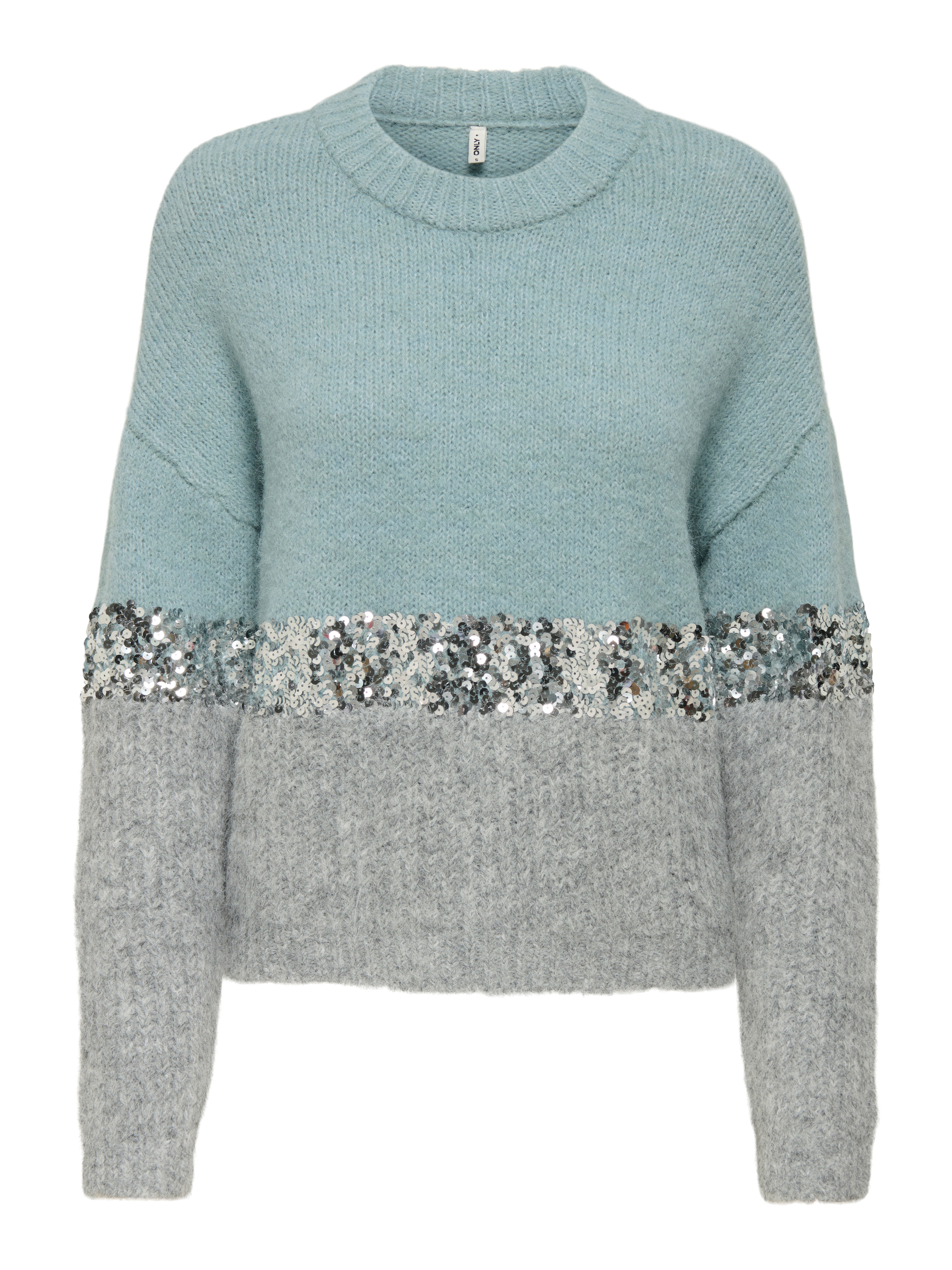 ONLY Pull à col rond »ONLMAINE LIFE LS SEQUIN BLOCK O-NECK KNT«
