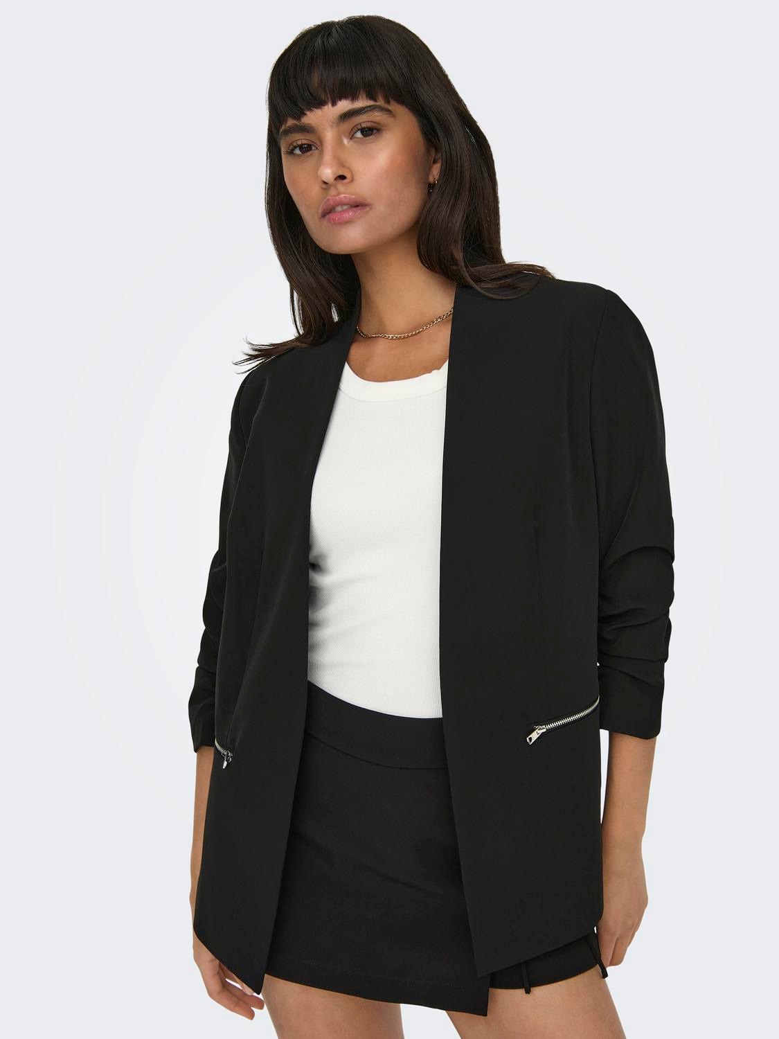 ONLY Kurzblazer »ONLBERRY 3/4 ZIP BLAZER CC TLR«, geraffte 3/4 Ärmel