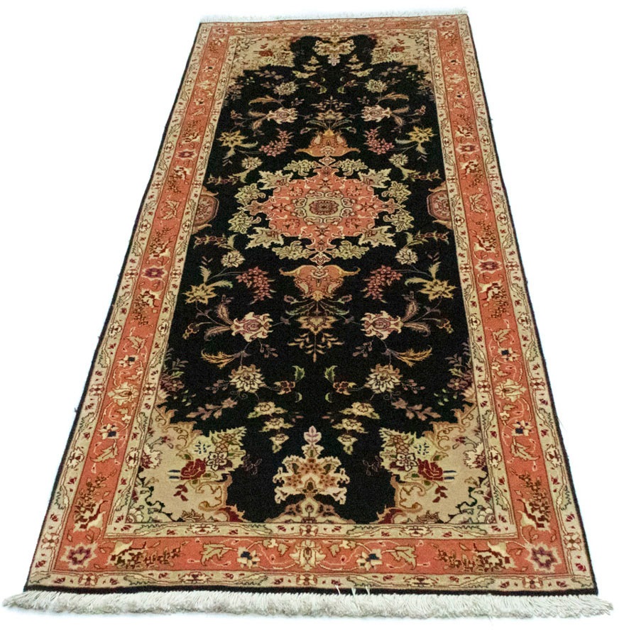 Image of morgenland Hochflor-Läufer »Täbriz 50 Raj Medaillon Nero 215 x 83 cm«, rechteckig, 1 mm Höhe, Unikat mit Zertifikat bei Ackermann Versand Schweiz