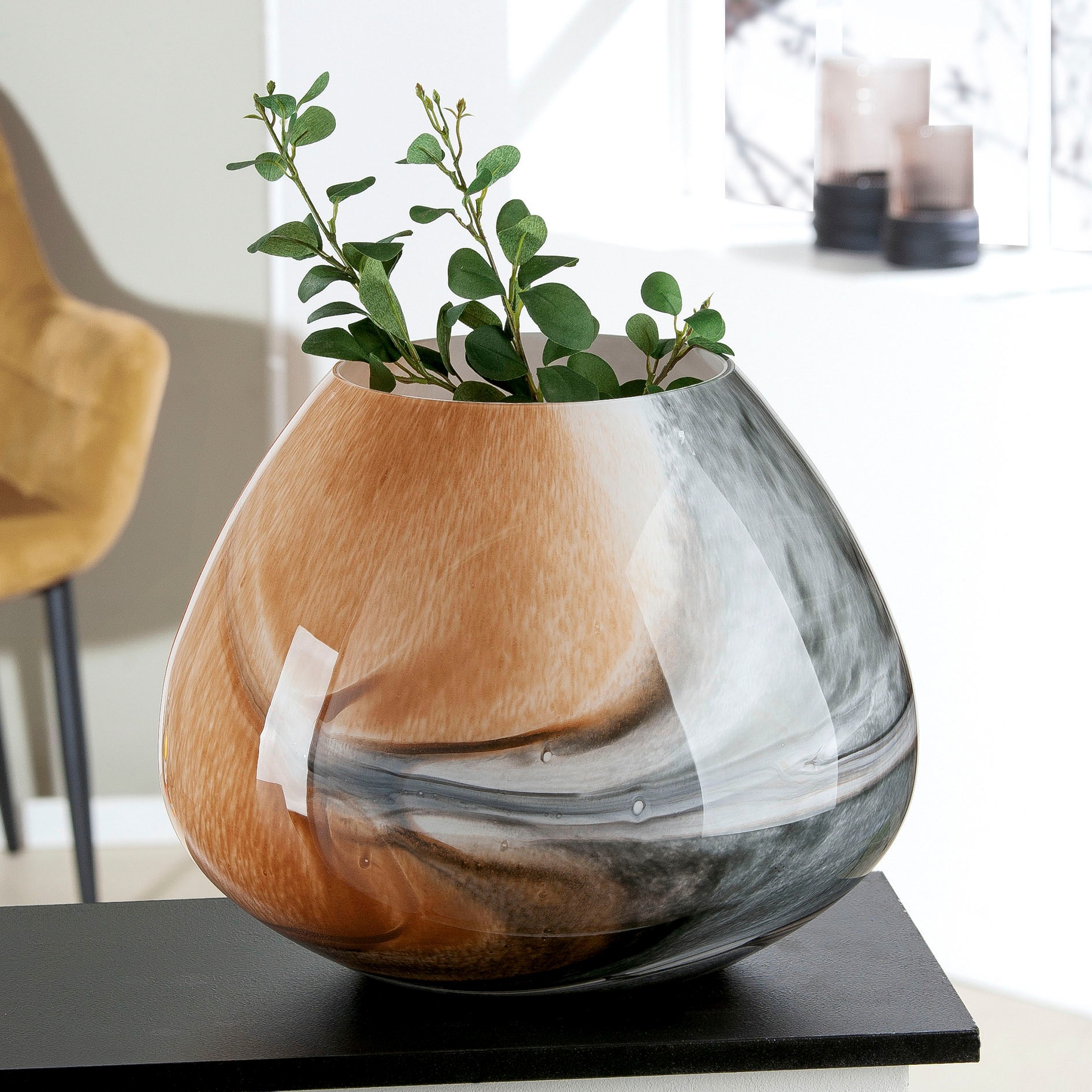 GILDE Tischvase »Draga, Höhe ca. 30 cm«, (1 St.), dekorative Vase aus Glas, Blumenvase