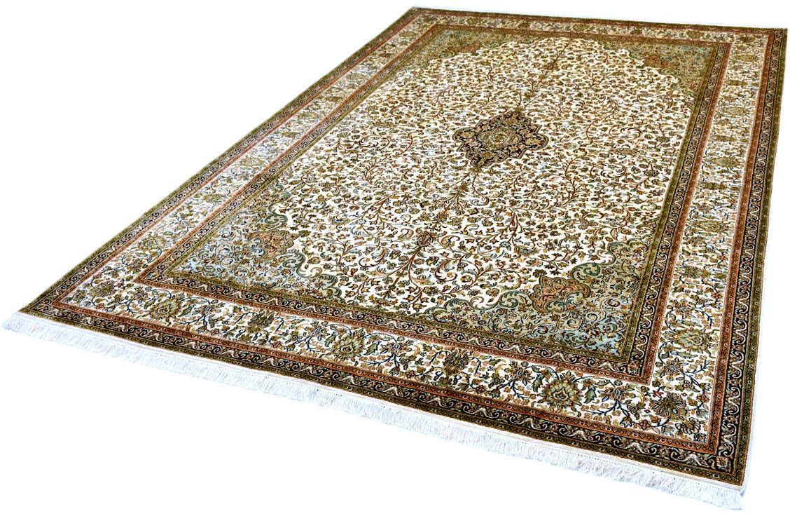Image of Kayoom Seidenteppich »Kashan 6392«, rechteckig, 10 mm Höhe, Einzelstück mit Zertifikat, Wohnzimmer bei Ackermann Versand Schweiz