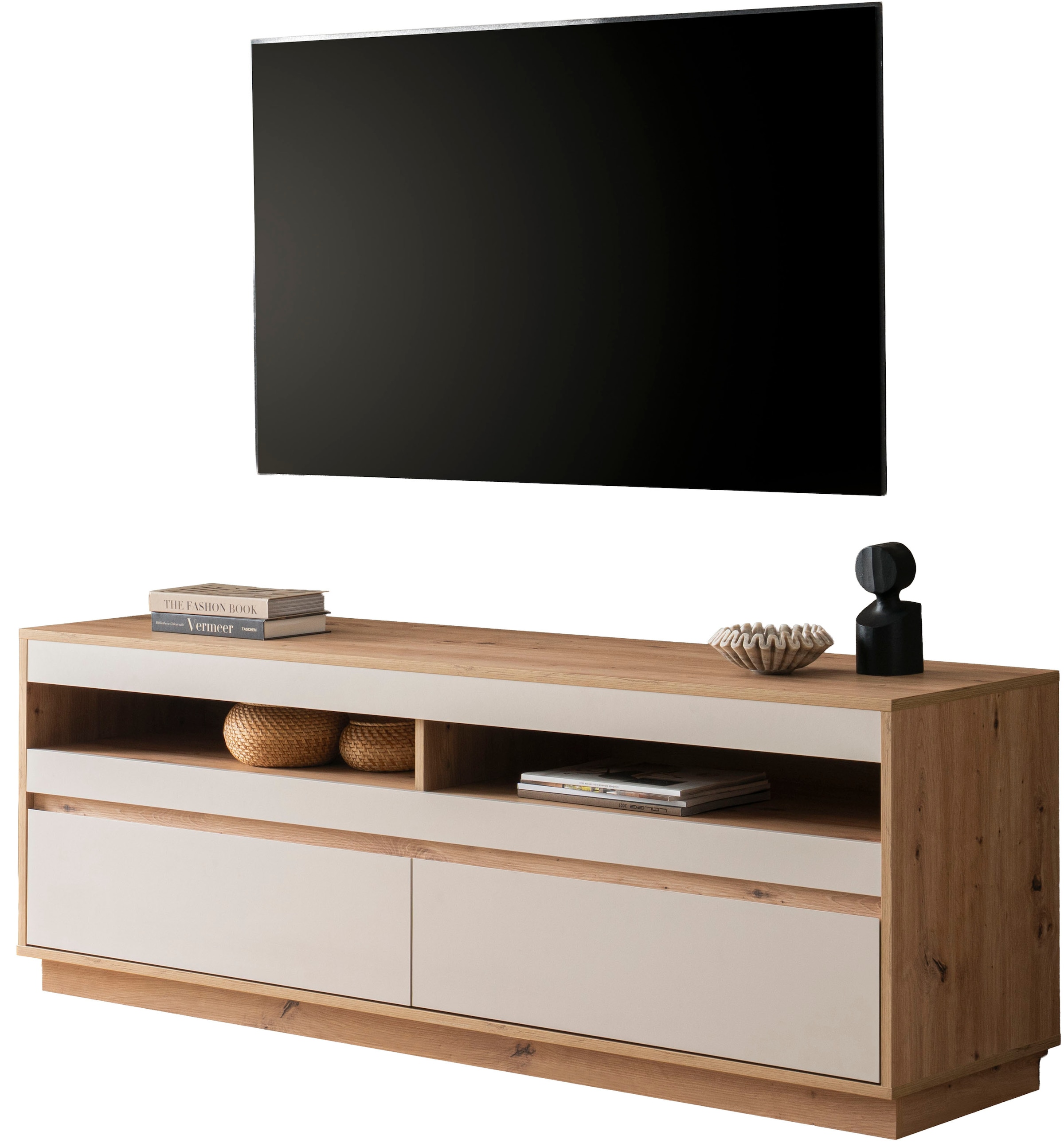 Home affaire Lowboard »Sonora, moderner TV-Unterschrank, Kommode in Eiche Artisan, TV-Schrank« filigrane Rahmenoptik, ausreichend Stauraum, vielseitig einsetzbar