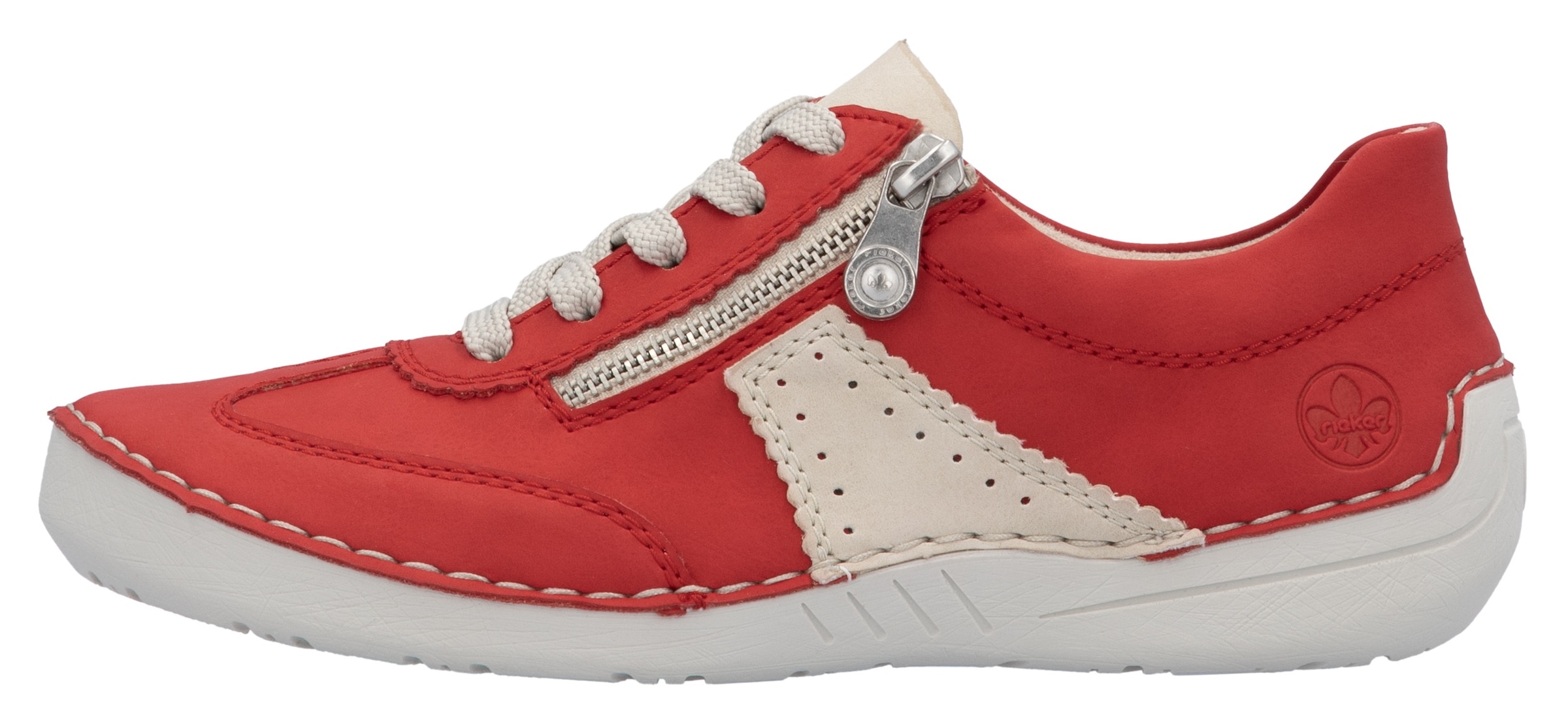 Rieker Sneaker  , Halbschuh, Freizeitschuh, Schnürschuh mit Reissverschluss