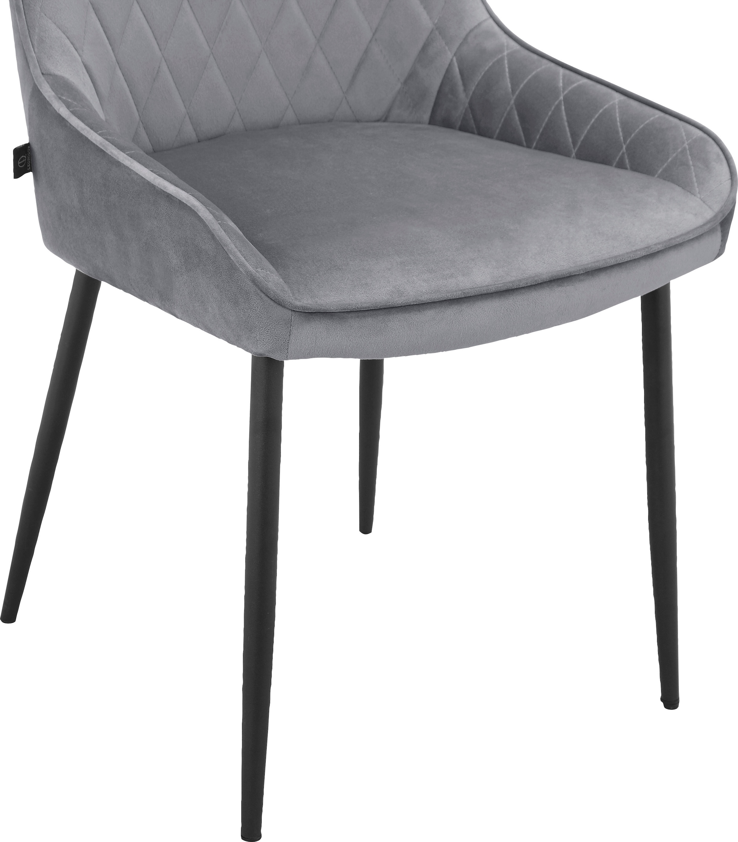 Leonique Esszimmerstuhl »Tournebu«, 2 St., Veloursstoff, Sitz und Rücken gepolstert, Velourstoff mit Steppung, Sitzhöhe 45 cm