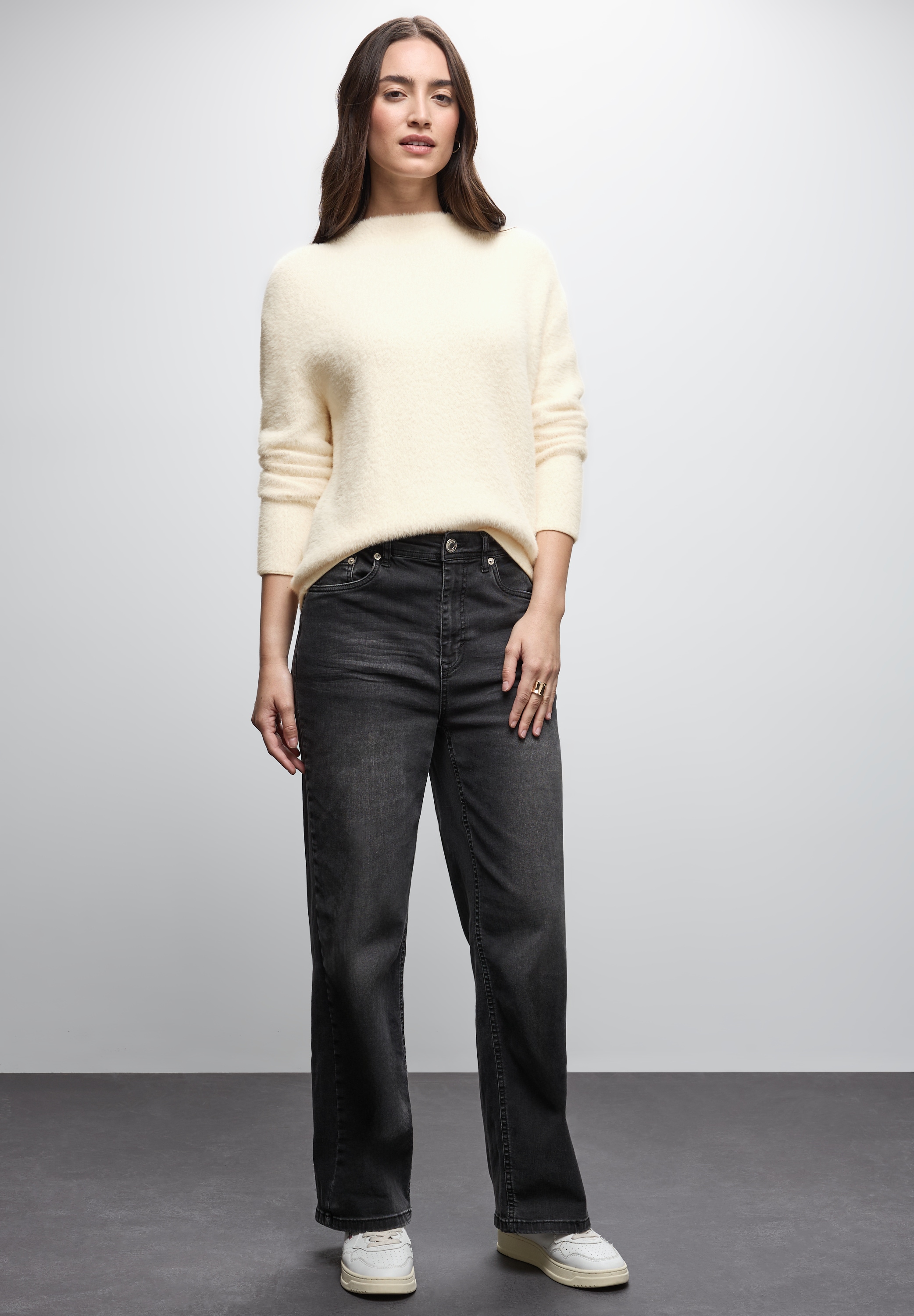 STREET ONE Pull à col rond in softer Federgarn-Qualität