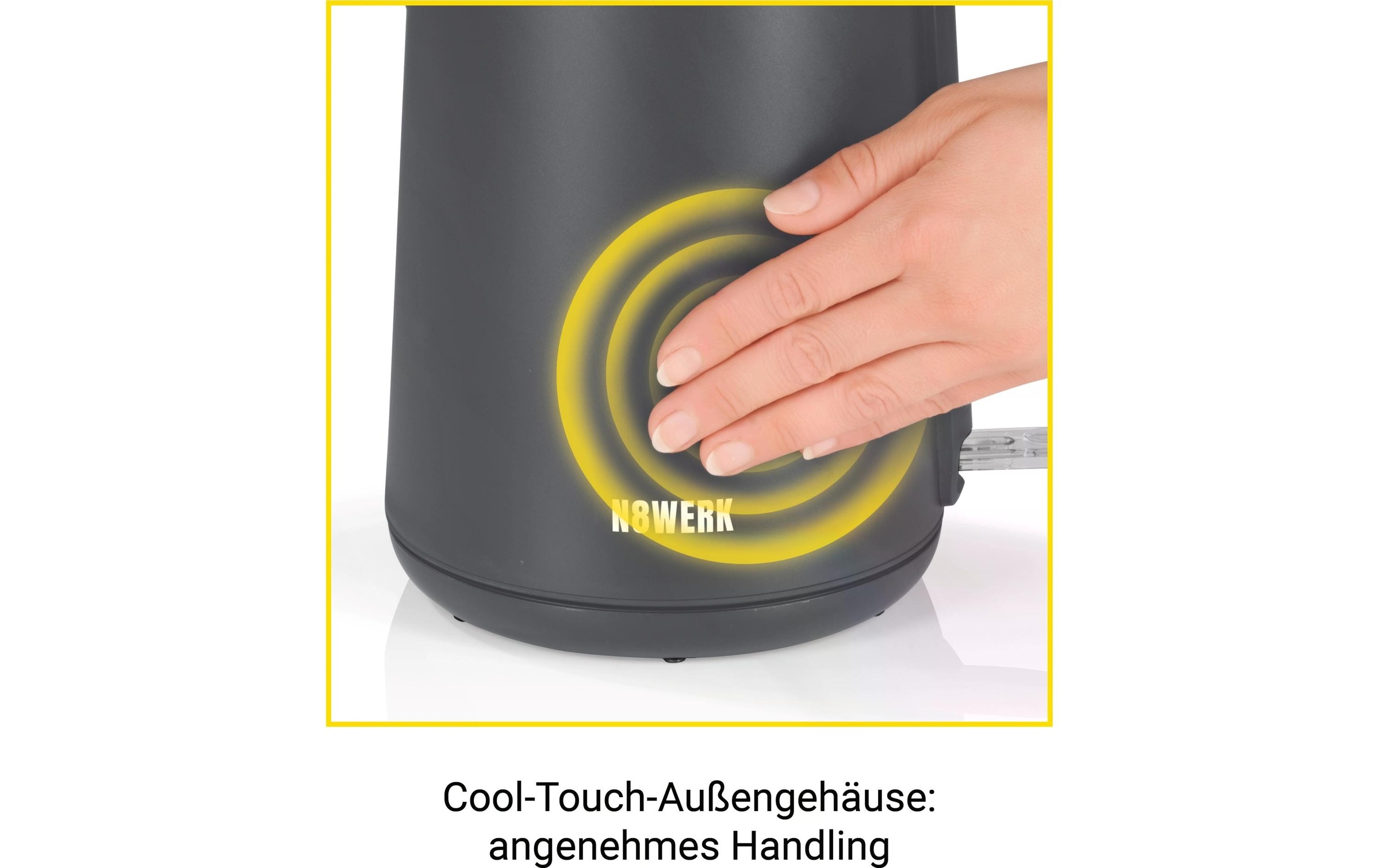 Wasserkocher »N8Werk Cool-Touch 45413 l, Schwarz«, 1,5 l, 2200 W