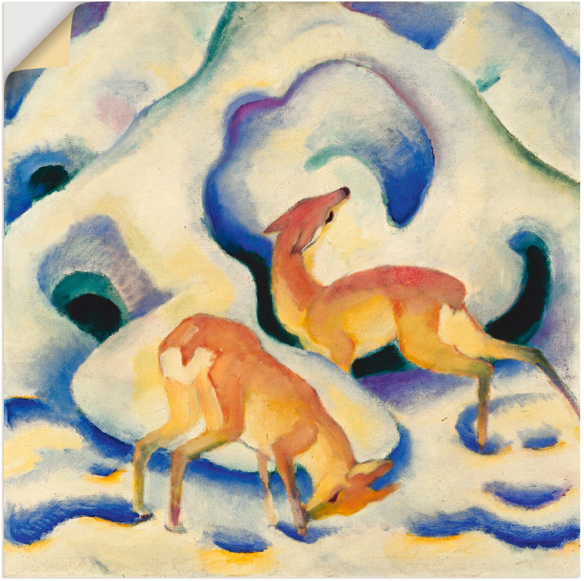 Image of Artland Wandbild »Rehe im Schnee. 1911.«, Wildtiere, (1 St.), in vielen Grössen & Produktarten - Alubild / Outdoorbild für den Aussenbereich, Leinwandbild, Poster, Wandaufkleber / Wandtattoo auch für Badezimmer geeignet bei Ackermann Versand Schweiz