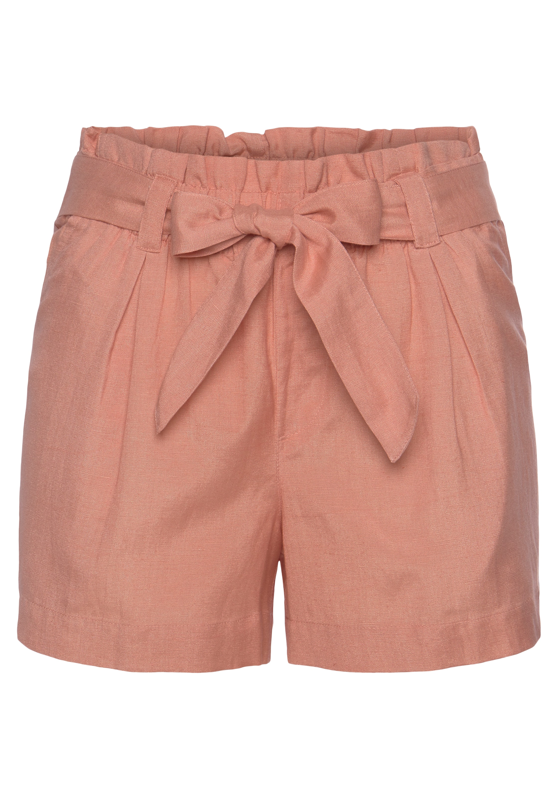 LASCANA Shorts "aus leichtem Leinen-Mix" im Paperbag-Stil, kurze Hose, Leinenhose, Sommerhose, Strandhose