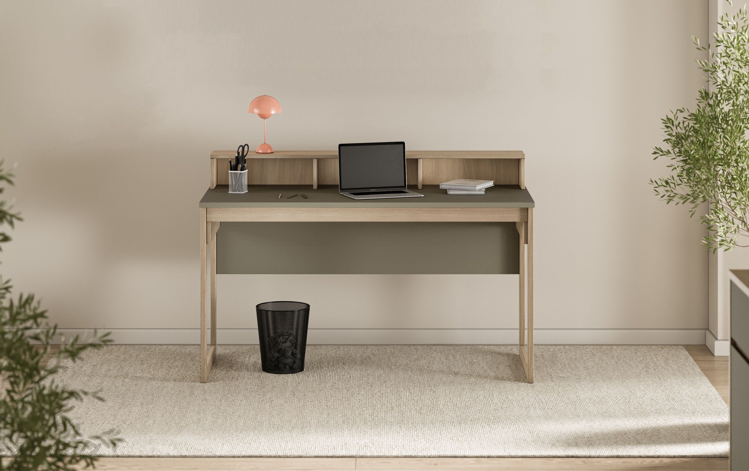 Image of Home affaire Schreibtisch "Stranda, Arbeitstisch im Skandi Style, Bürotisch in zwei Farben" moderner Computertisch, wohnliches Home Office