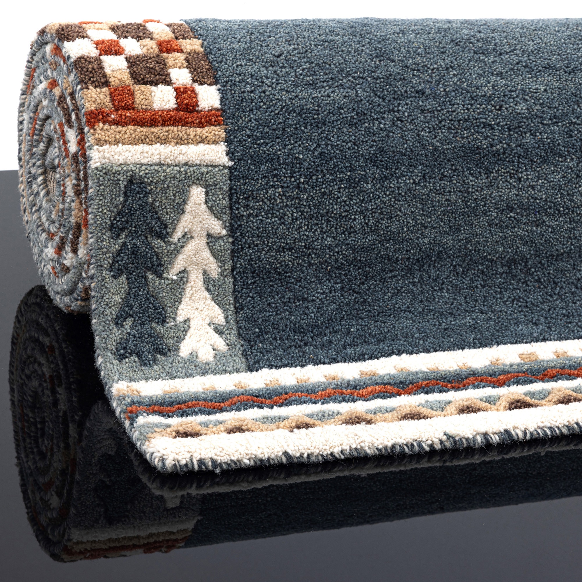 THEKO Chemin de table »Nuno, reine Wolle,  Handgefertigt, mit Bordüre« Rectangulaire 14 mm Höhe handgetuftet, Brücke, Wohnzimmer, Schlafzimmer, Esszimmer