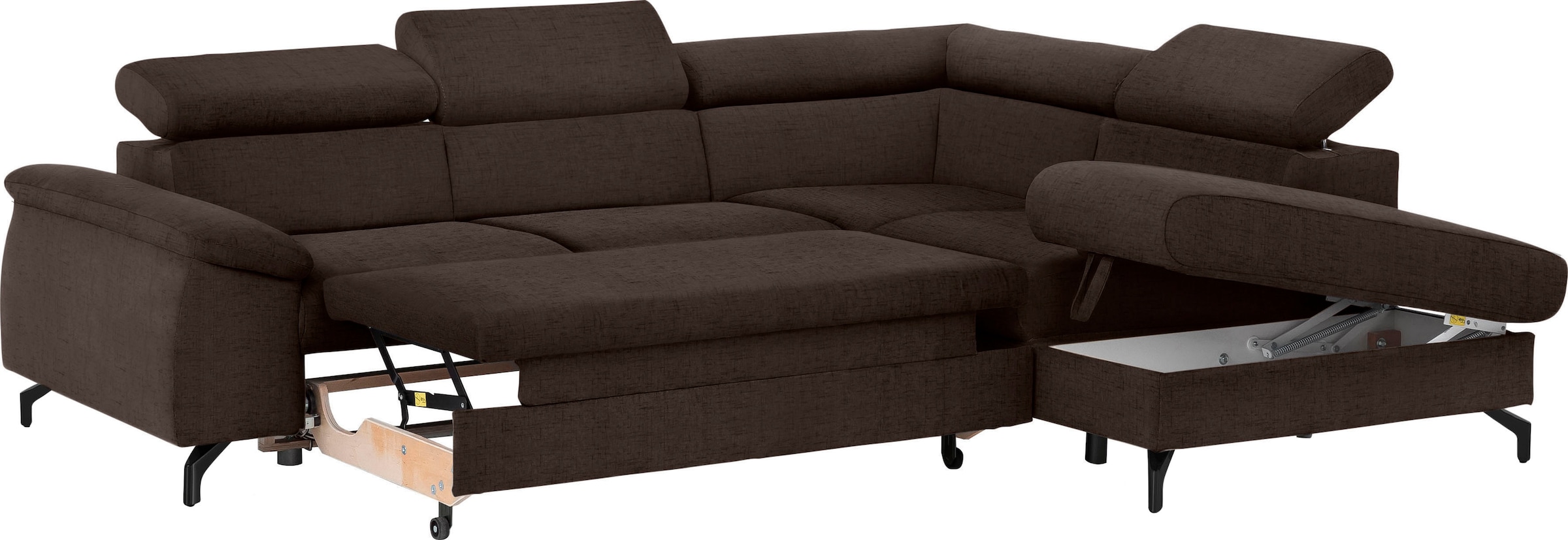 COTTA Ecksofa »Komaris L-Form«, mit Kopfteilverstellung, wahlweise mit Bettfunktion & Bettkasten