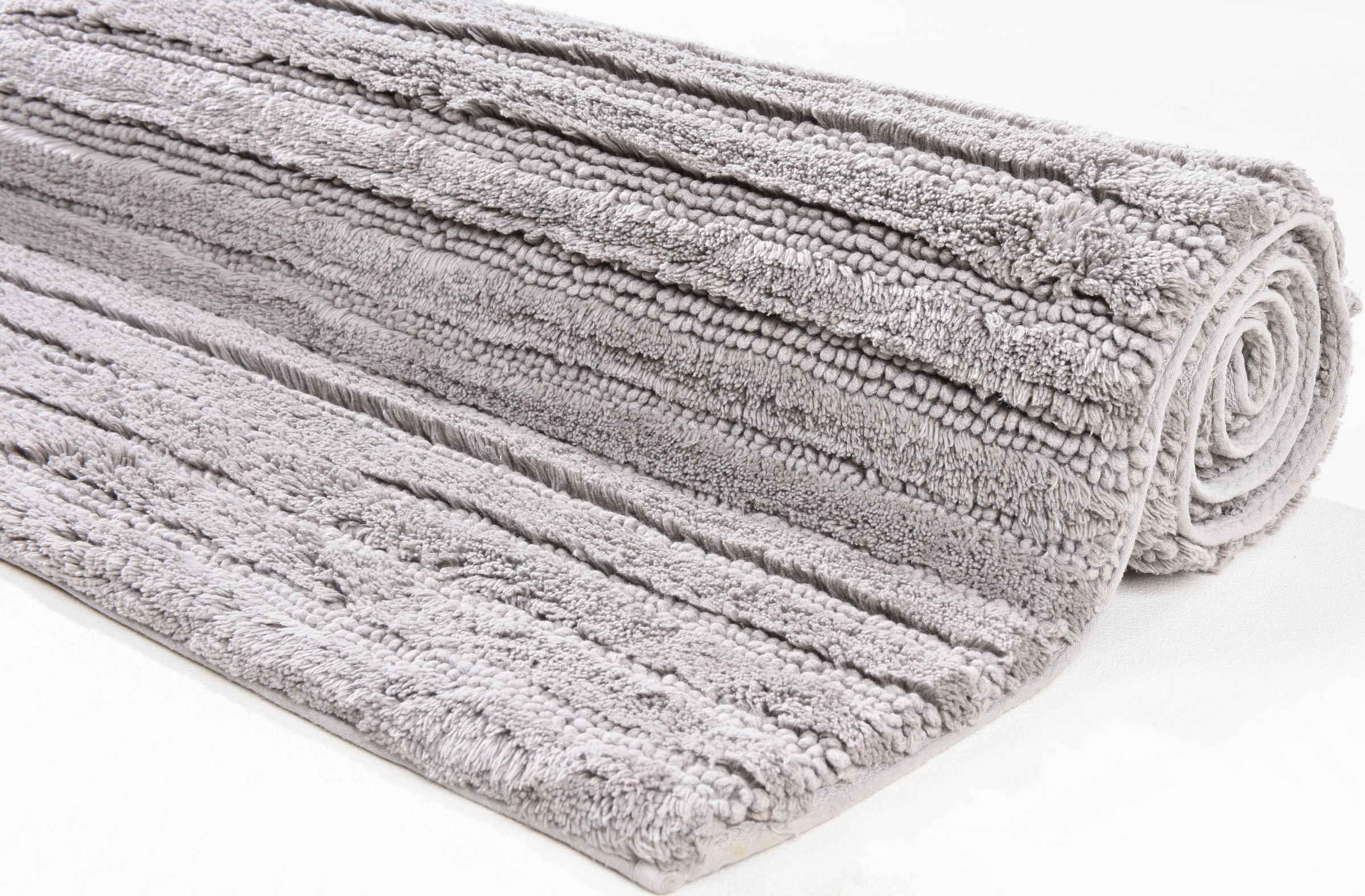 TOM TAILOR HOME Badematte »Cotton Stripes«, rutschhemmend beschichtet, fussbodenheizungsgeeignet-strapazierfähig, Uni Farben, gestreift, reine Baumwolle, Hoch-Tief Effekt
