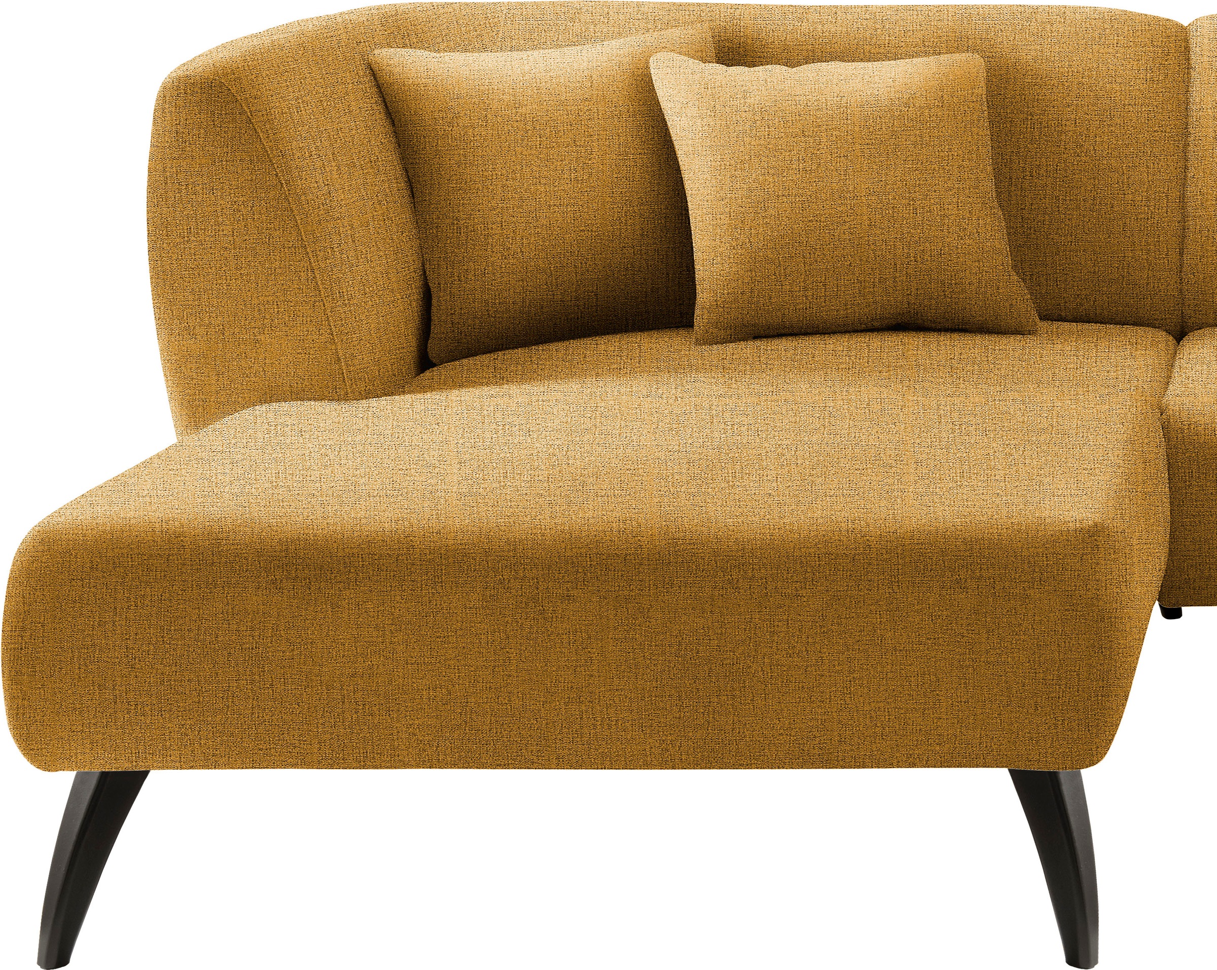 INOSIGN Ecksofa »Colori L-Form«, Holzfussfarbe wählbar, inkl. 4x Zierkissen