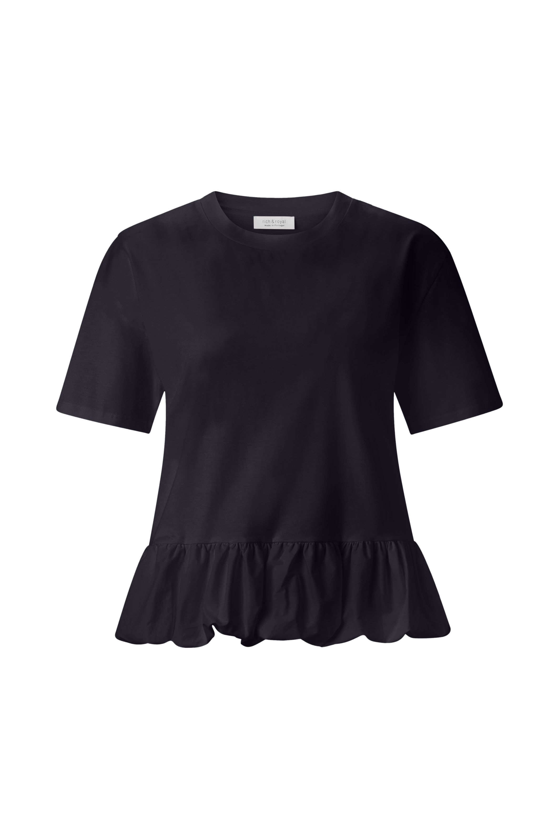 RICHROYAL T-Shirt mit tollem Volant, aus reiner Baumwolle