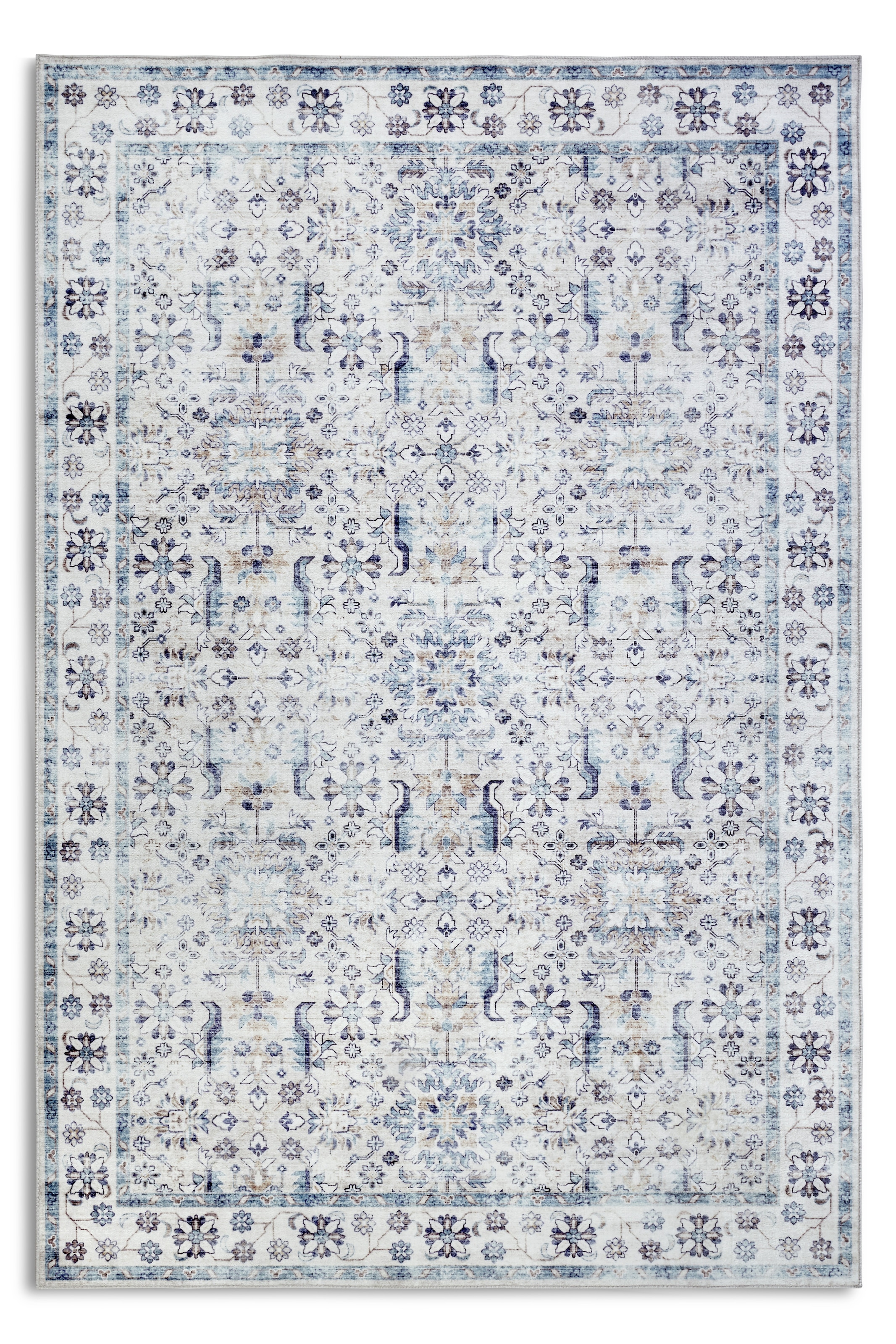 THE RUGS Saveh Shortpile Rug & Runner Oriental Style Polyester Rug in Blue | Size: 80cm x 150cm