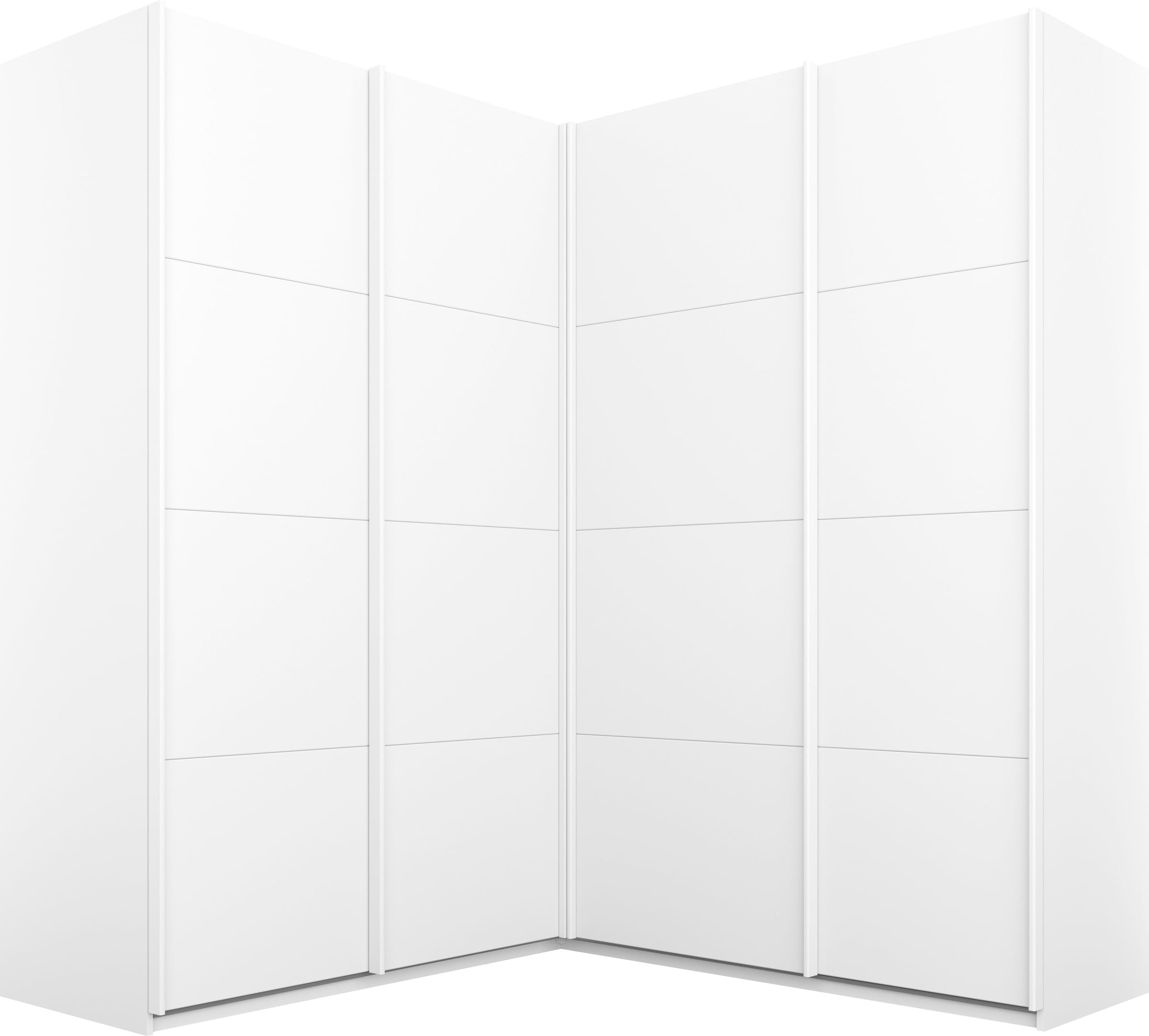 rauch Kleiderschrank »Schwebetürenschrank Schrank Garderobe Eckschrank Ankleide QUADRA« extra grosser Eckschrank in Weiss MADE IN GERMANY