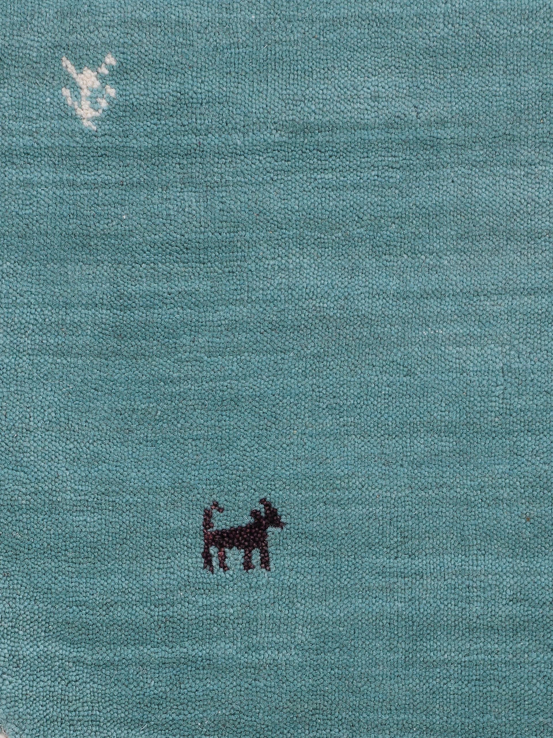 carpetfine Wollteppich »Gabbeh Uni«, rund, 15 mm Höhe, reine Wolle handgewebt, Gabbeh Tiermotiv warmes Raumklima viele Grössen