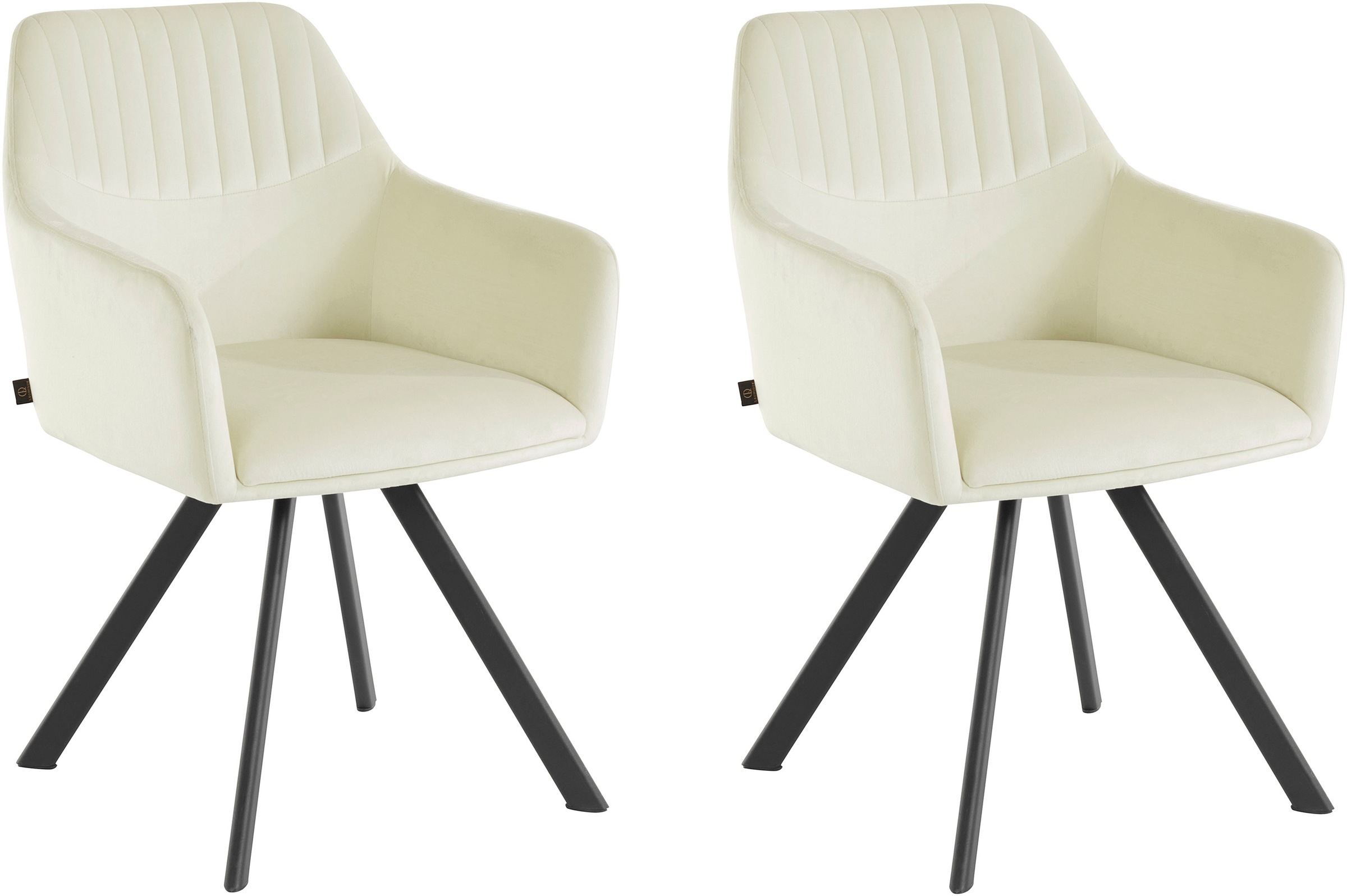 Image of Leonique Armlehnstuhl »Lorianne«, 2 St., Veloursstoff, im 2er Set erhältlich, mit schwarzen Metallbeinen, 360° Drehfunktion, in verschiedenen Farbvarianten enthältlich, Sitzhöhe 47 cm bei Ackermann Versand Schweiz