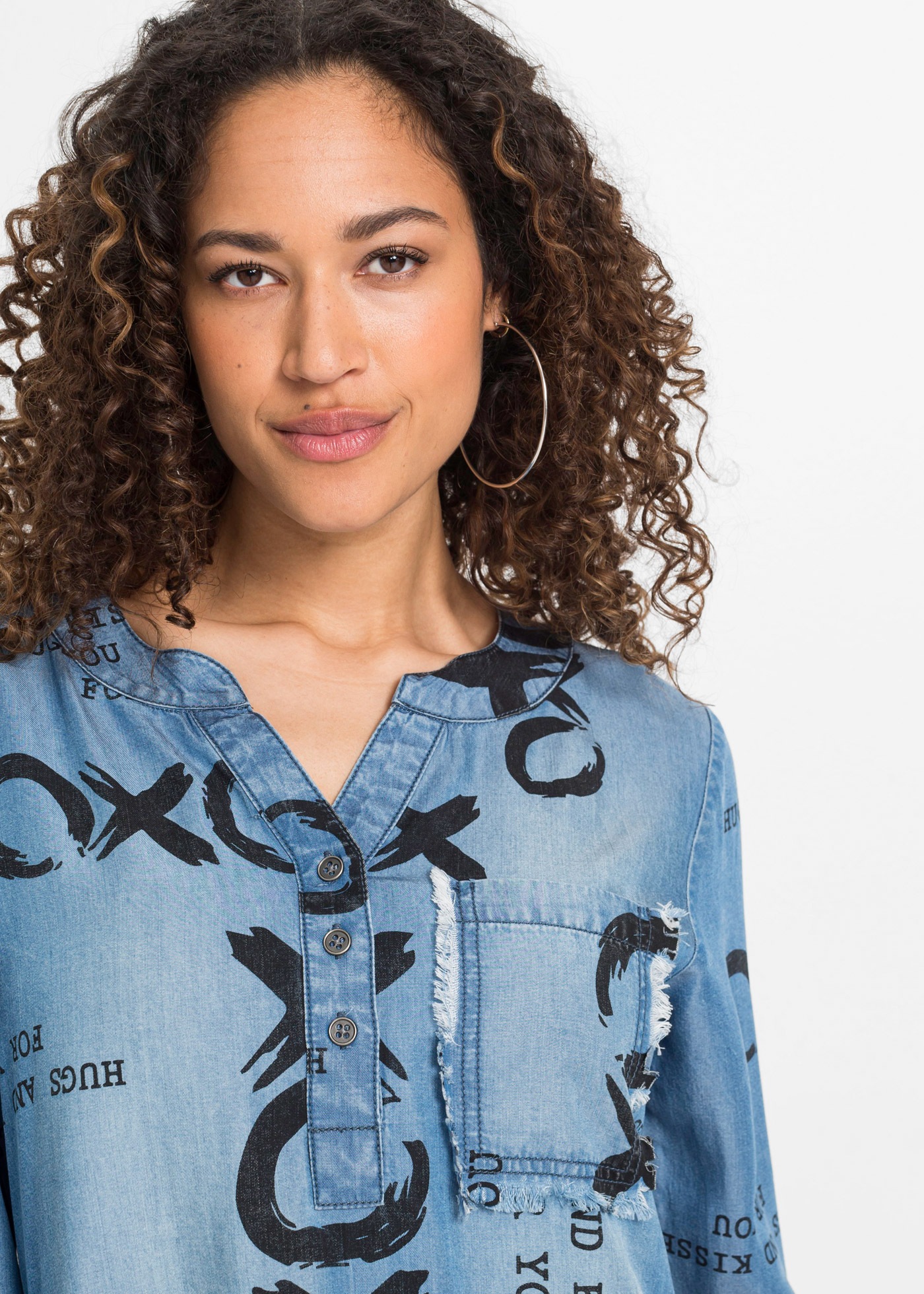 bonprix Midikleid für Frühjahr und Sommer, Jeanskleid, aus Lyocell (TENCEL™)