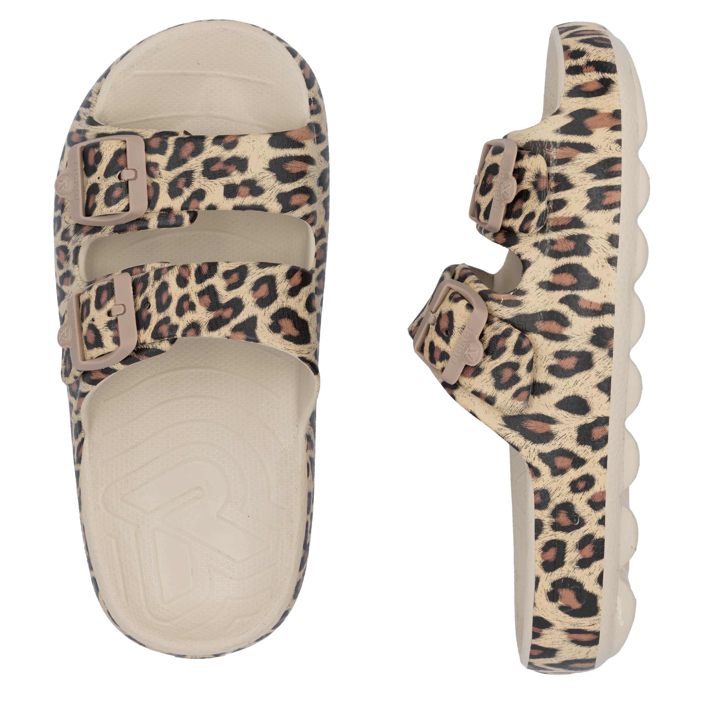 RIEKER Sport Pantolette  Sommerschuh, Strandschuh, Hausschuh mit zwei verstellbaren Schnallen