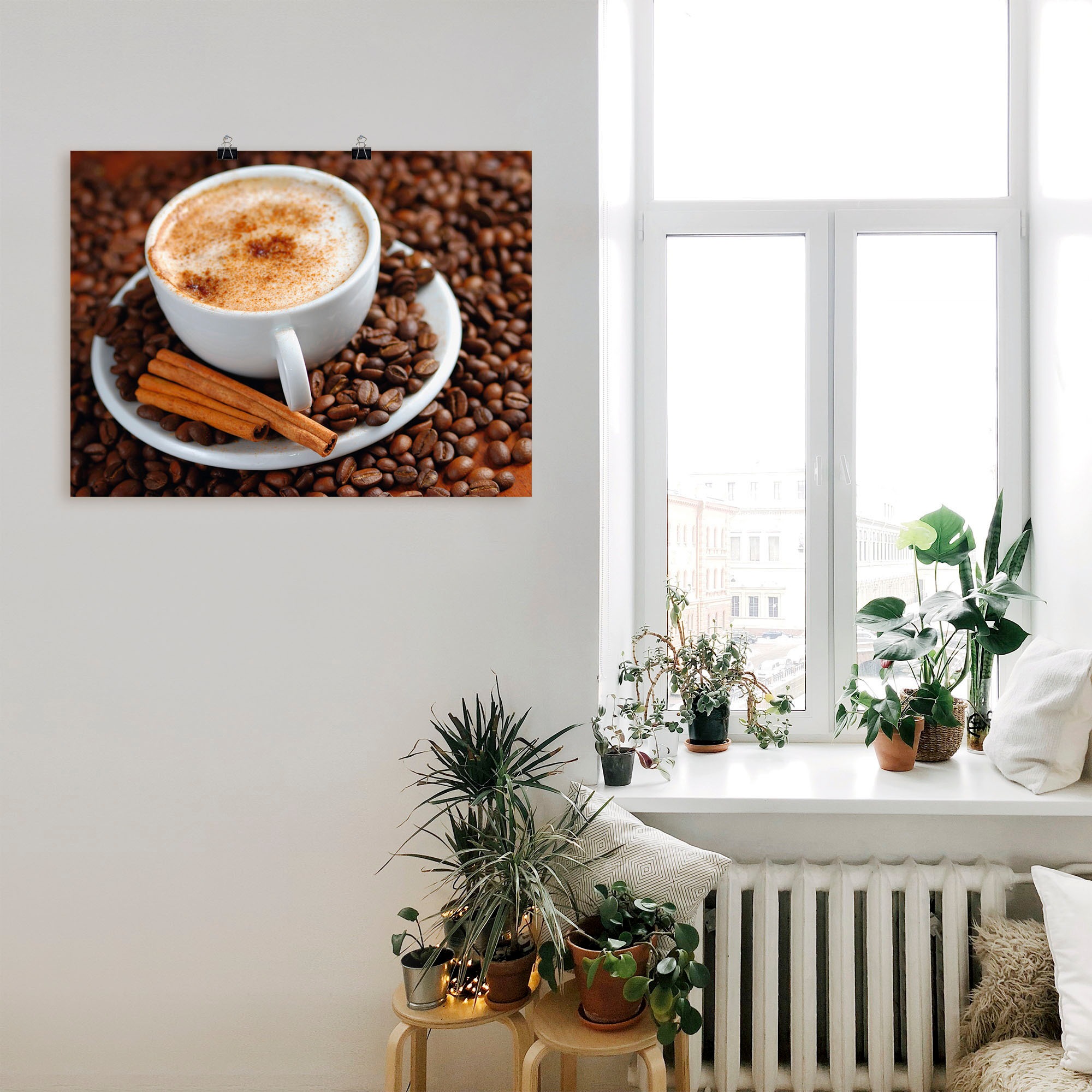 Image of Artland Wandbild »Cappuccino - Kaffee«, Getränke, (1 St.), in vielen Grössen & Produktarten - Alubild / Outdoorbild für den Aussenbereich, Leinwandbild, Poster, Wandaufkleber / Wandtattoo auch für Badezimmer geeignet bei Ackermann Versand Schweiz