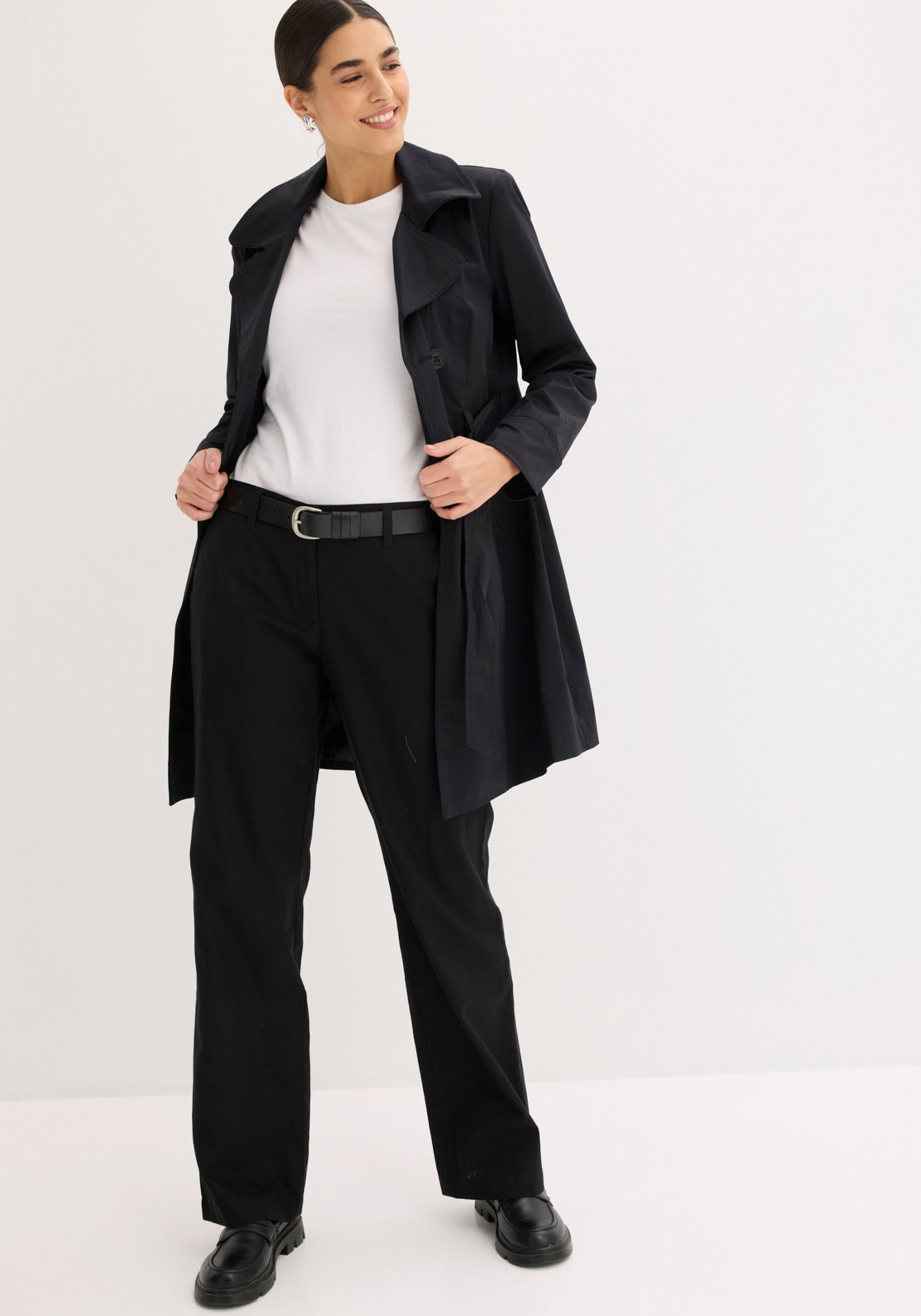 bonprix Pantalon en lin  aus Leinen-Baumwoll-Mix, Loose Fit, komfortable Leibhöhe