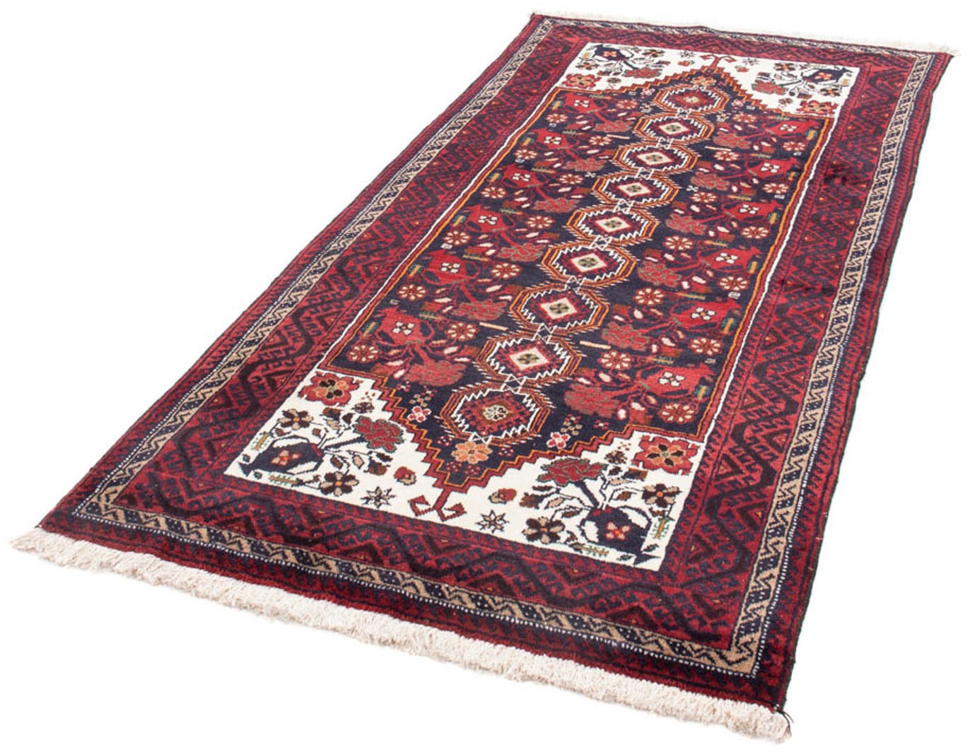 Image of morgenland Hochflor-Läufer »Belutsch Durchgemustert Rosso 199 x 99 cm«, rechteckig, 0,8 mm Höhe, Handgeknüpft bei Ackermann Versand Schweiz