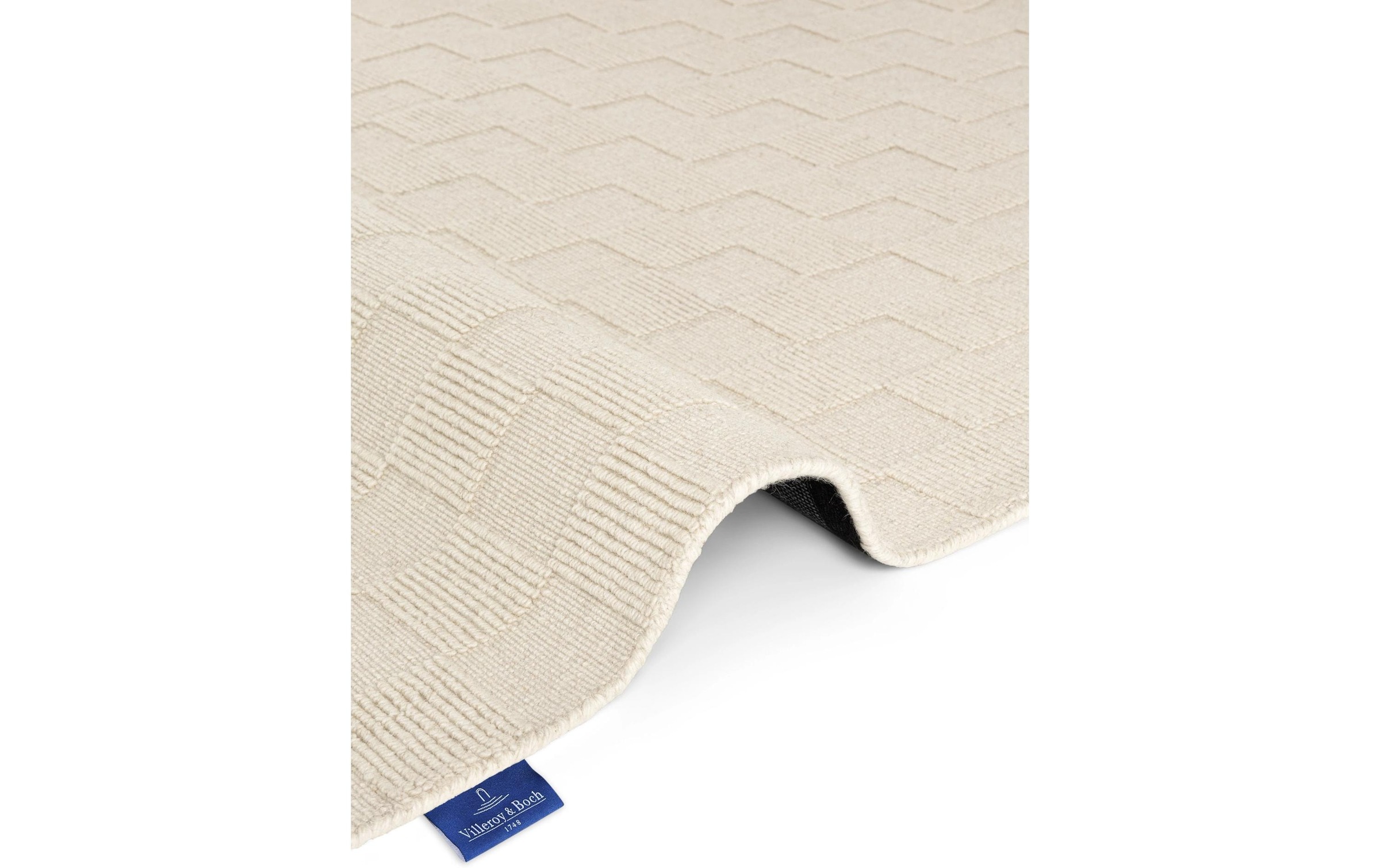 Villeroy & Boch Tapis en laine »Scala« Rectangulaire 10 mm Höhe Handgewebt, Wolle, Kariert, Natur, 3D-Struktur, Karo, Wohnzimmer
