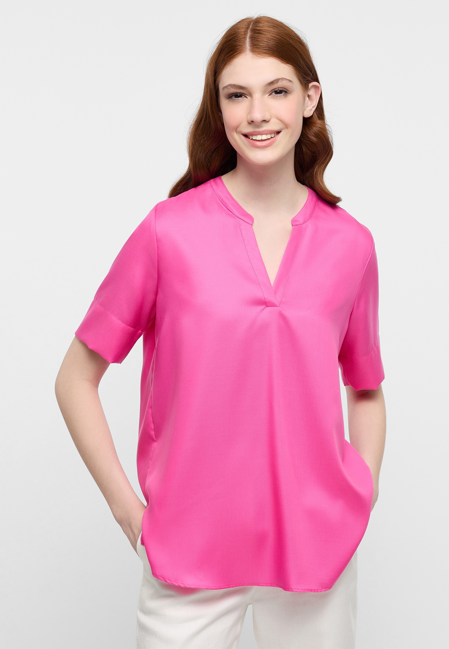 Eterna Longbluse »LOOSE FIT« EASY IRON (bügelleicht)