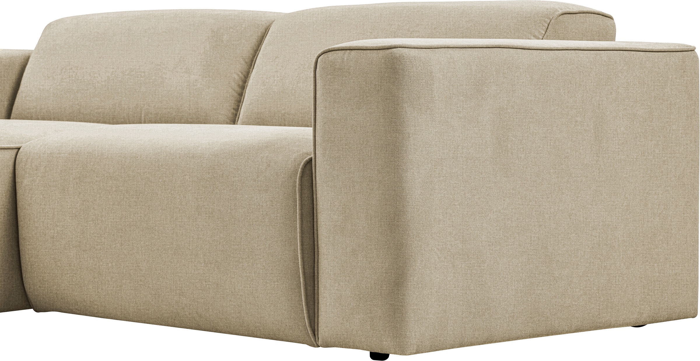 Home affaire Canapé d'angle »Noord mit Kedernaht, Breite 234 cm, L-Form« Cord, Struktur, Webstoff, mit Wellenunterfederung, Massivholzrahmen