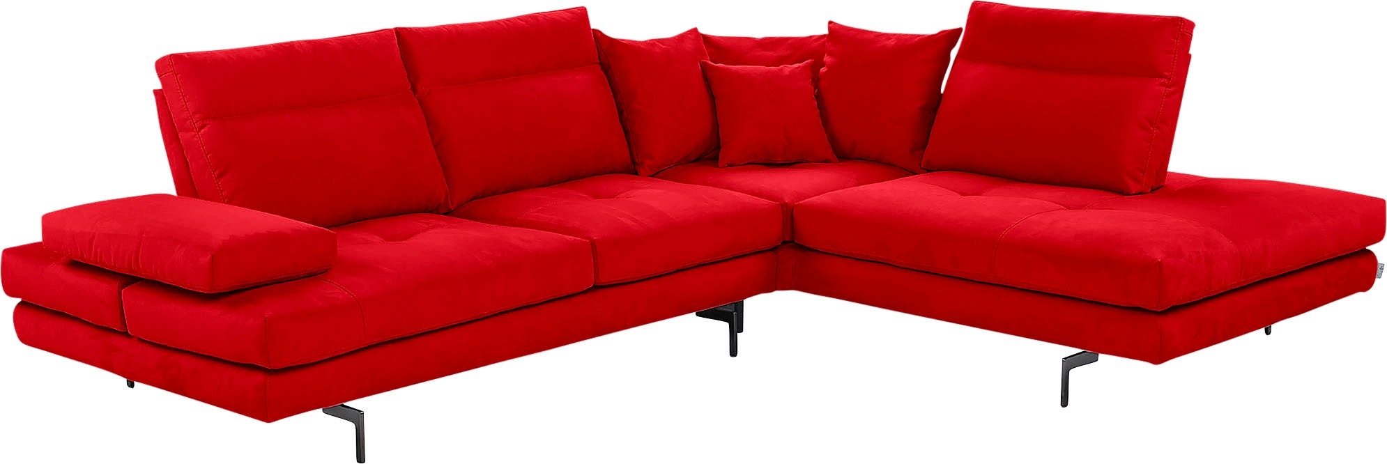 Image of CALIA ITALIA Ecksofa "Toby Wing, B/T: 288/232 cm, Designsofa, Premium Sitzkomfort, L-Form" Sitztiefenverstellung, wahlw. mit Kissen-Set,Füsse schwarz matt
