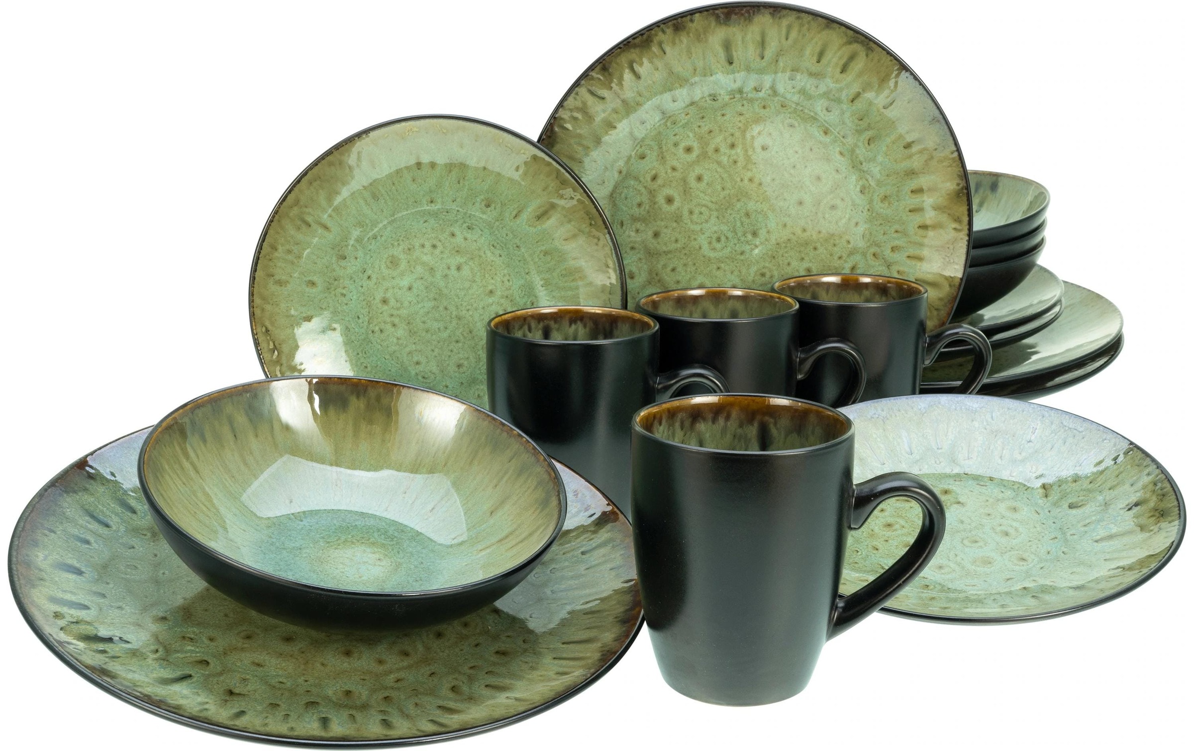 Image of CreaTable Kombiservice "Teller-Set Grün/Schwarz"