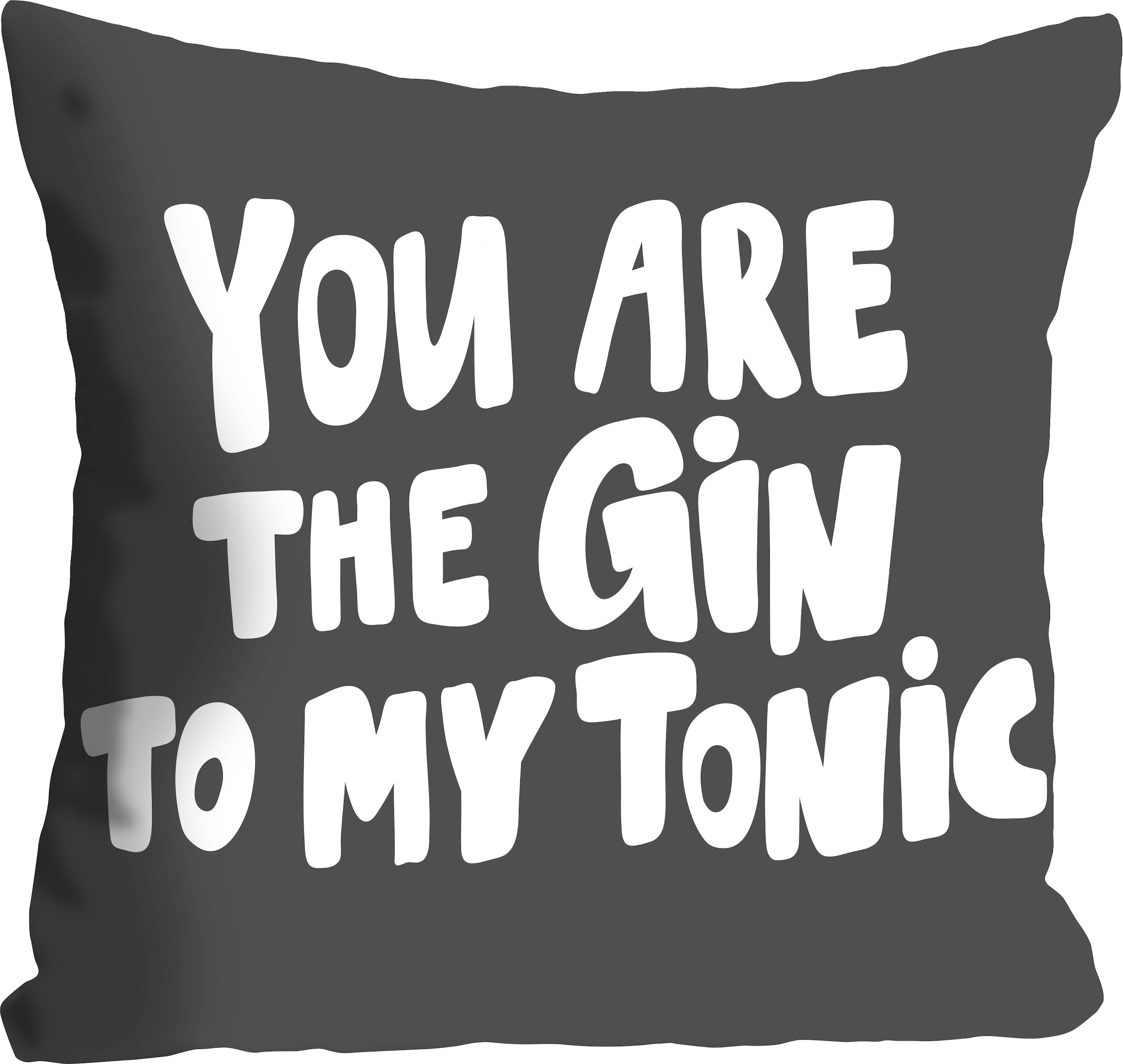 Image of queence Dekokissen "GIN TO MY TONIC" mit einem Schriftzug