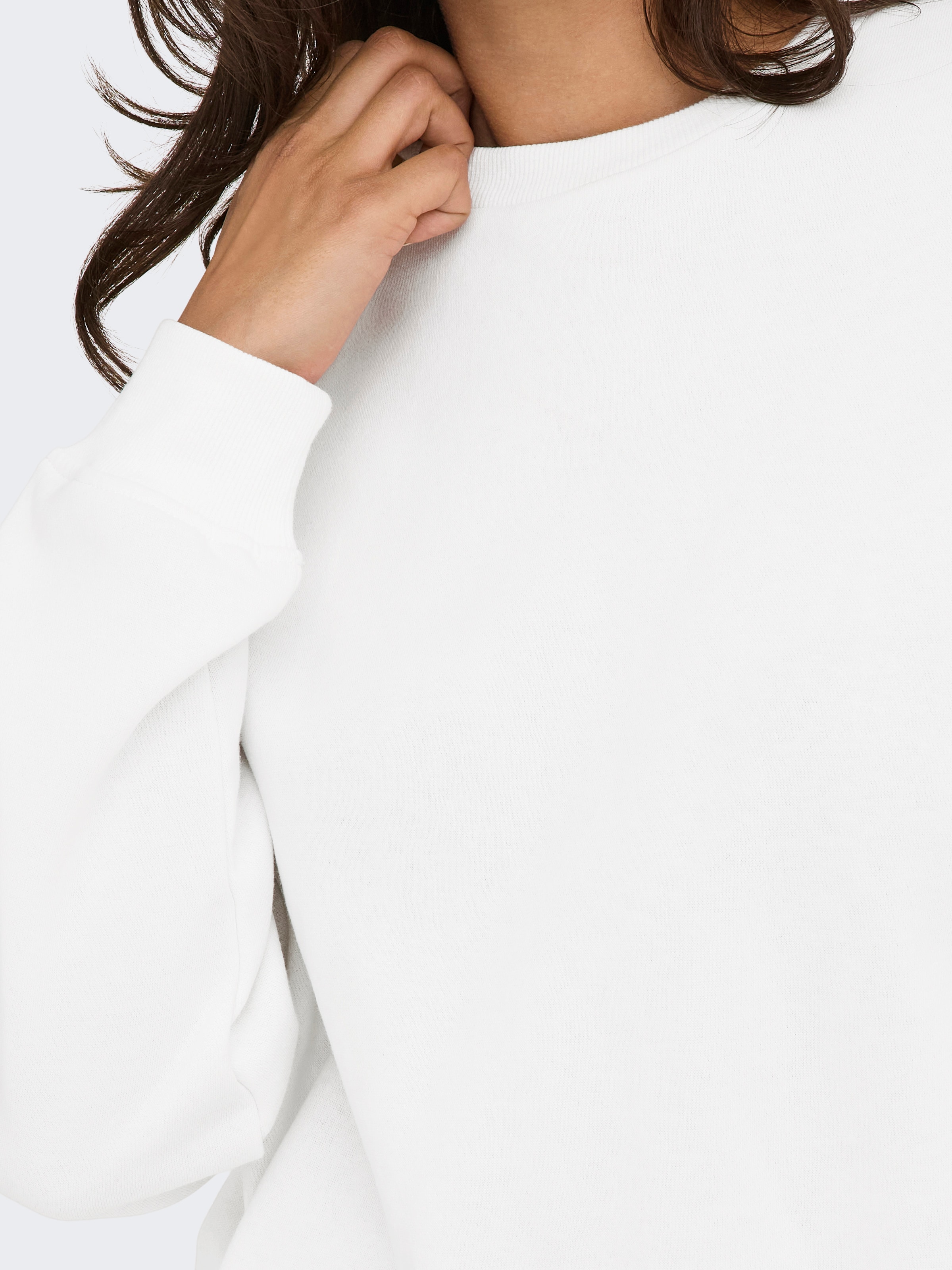 ONLY Sweat-shirt »ONLSWEAT L/S CREW OVERSIZE SWT«, mélange de coton, coupe ample, col rond
