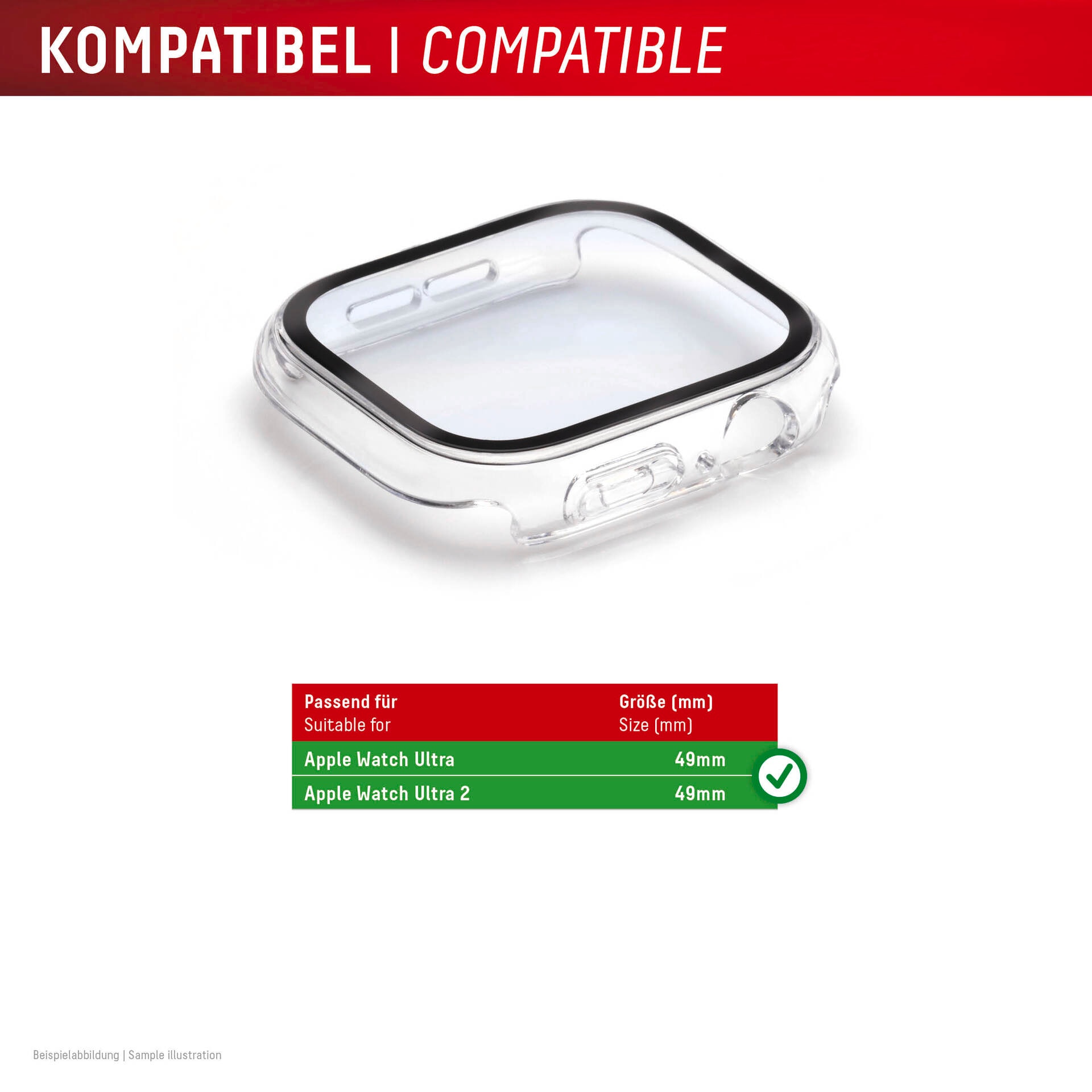 Displex Displayschutzglas »Smartwatch Glass All-In-One Protector Full Body«, für Apple Watch Ultra 49 mm-Apple Watch Ultra 2 49 mm, Displayschutzfolie, Schutzfolie, Bildschirmschutz, kratz- & stossfest