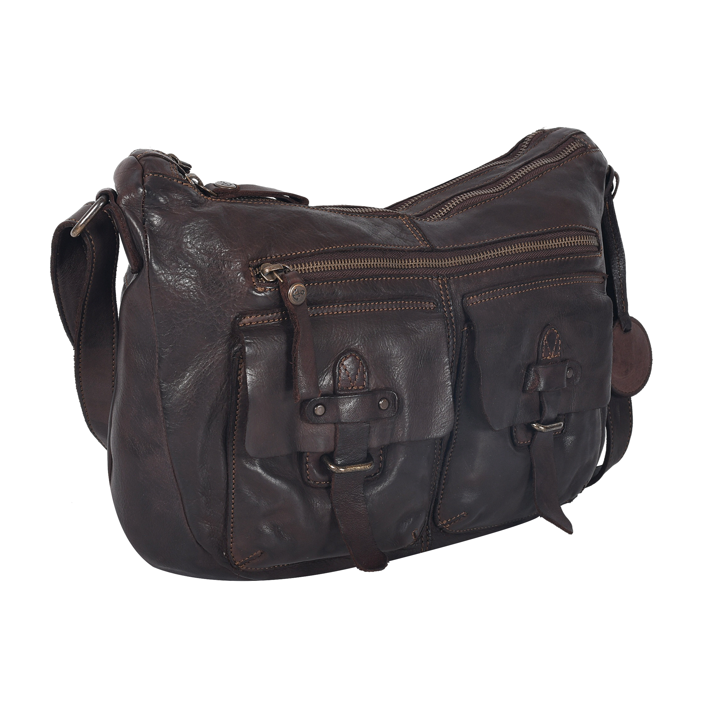 HARBOUR 2nd Sac à bandoulière »Emerson« sac bandoulière femme, sac épaule avec clous et pendentif ancre